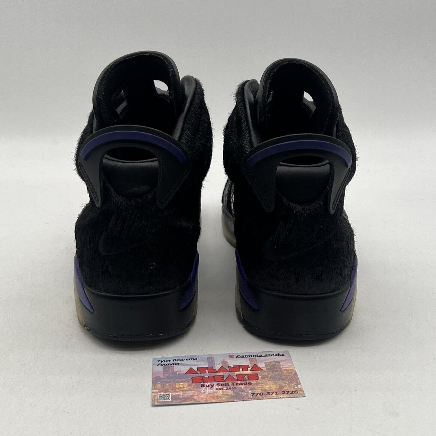 Size 9.5 - Social Status x Air Jordan 6 Retro Pony Hair Black Purple AR2257-005