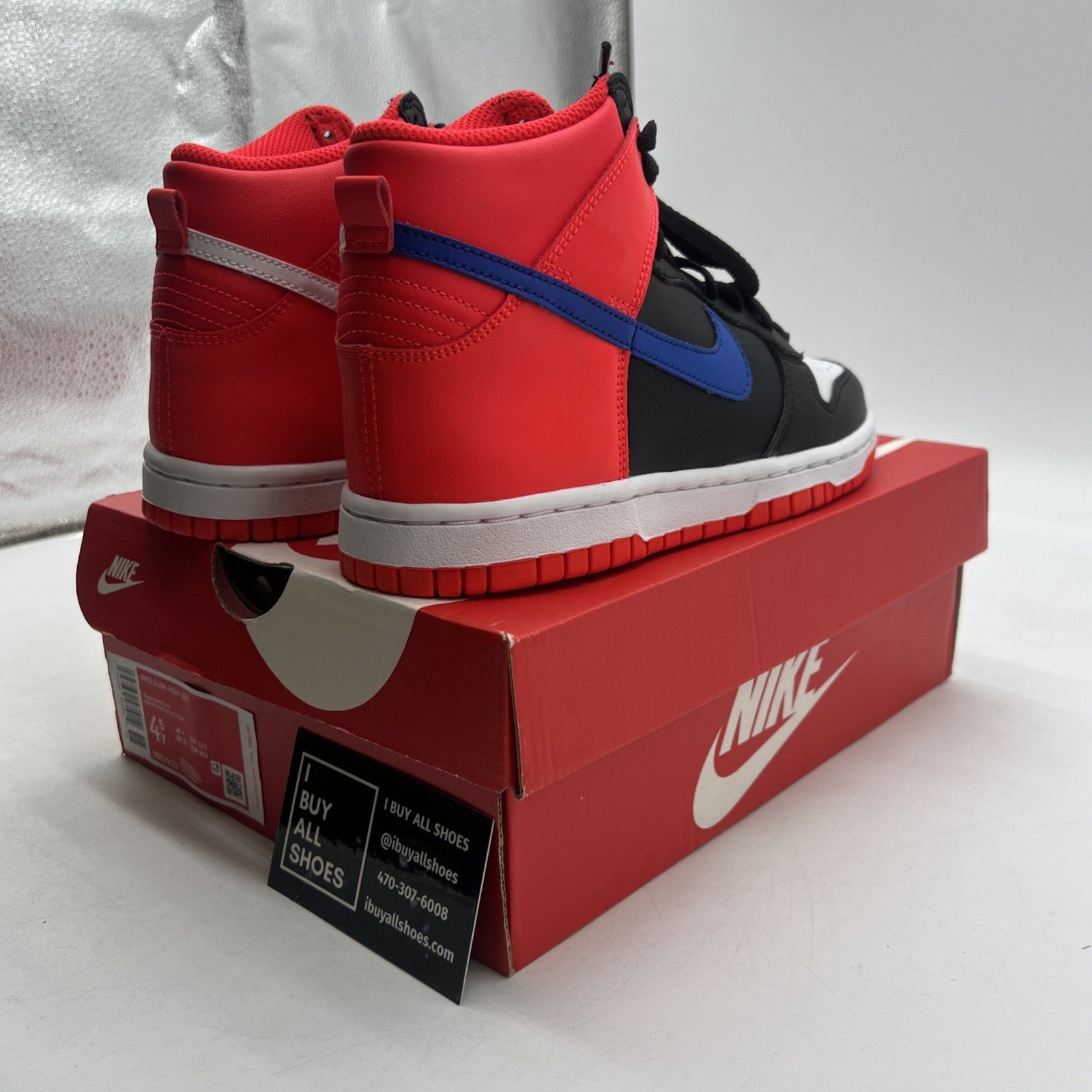 Size 4.5Y - Nike Dunk High GS - Knicks - Black / Game Royal (DB2179-001)