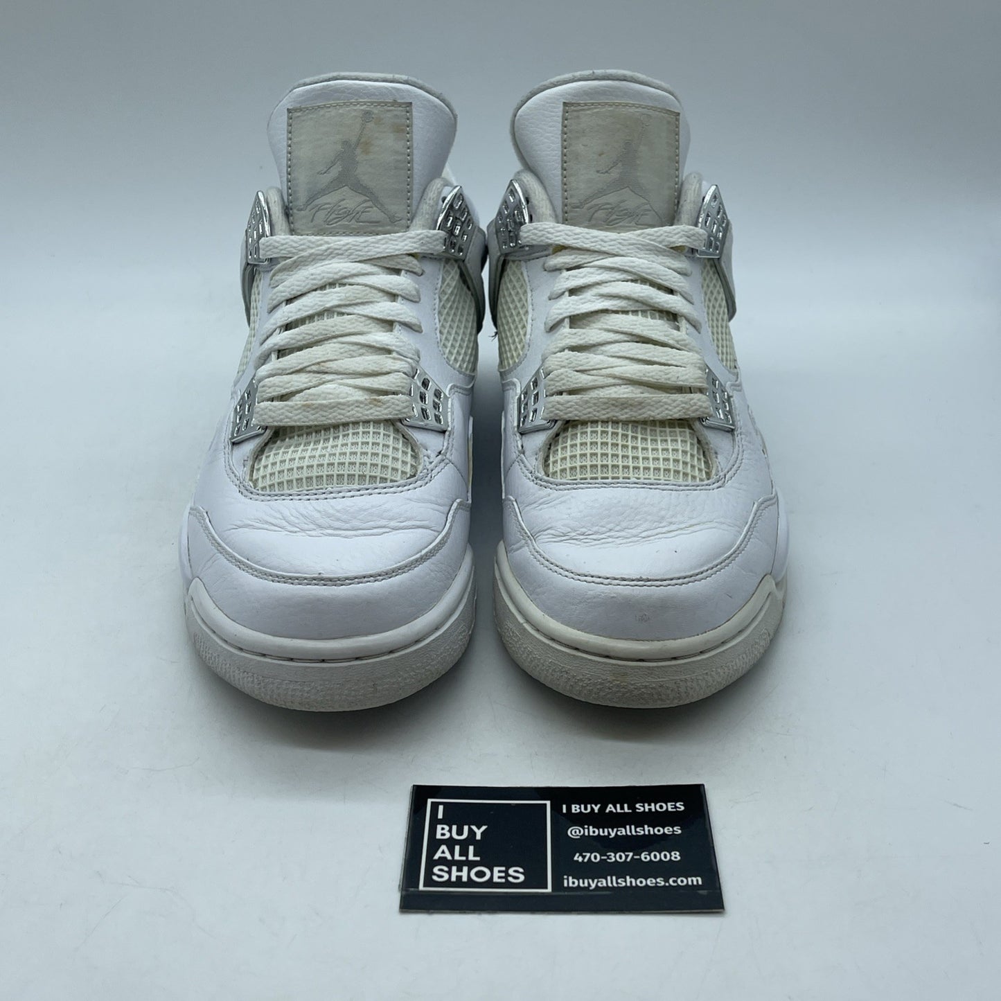 Size 9 - Air Jordan 4 Retro 25th Silver Anniversary White Leather (408202-101)