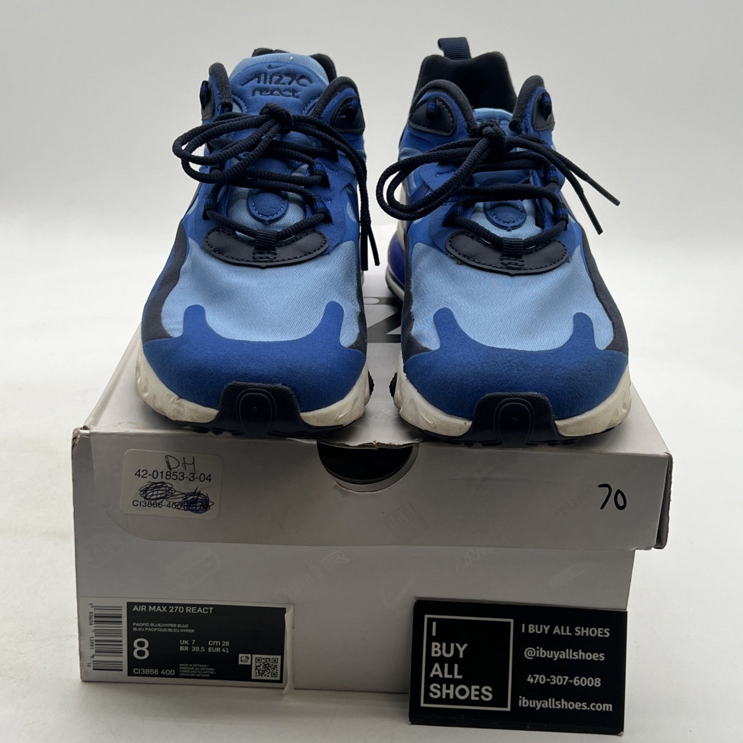 Size 8 - Nike Air Max 270 React Pacific Blue (CL3866-400)