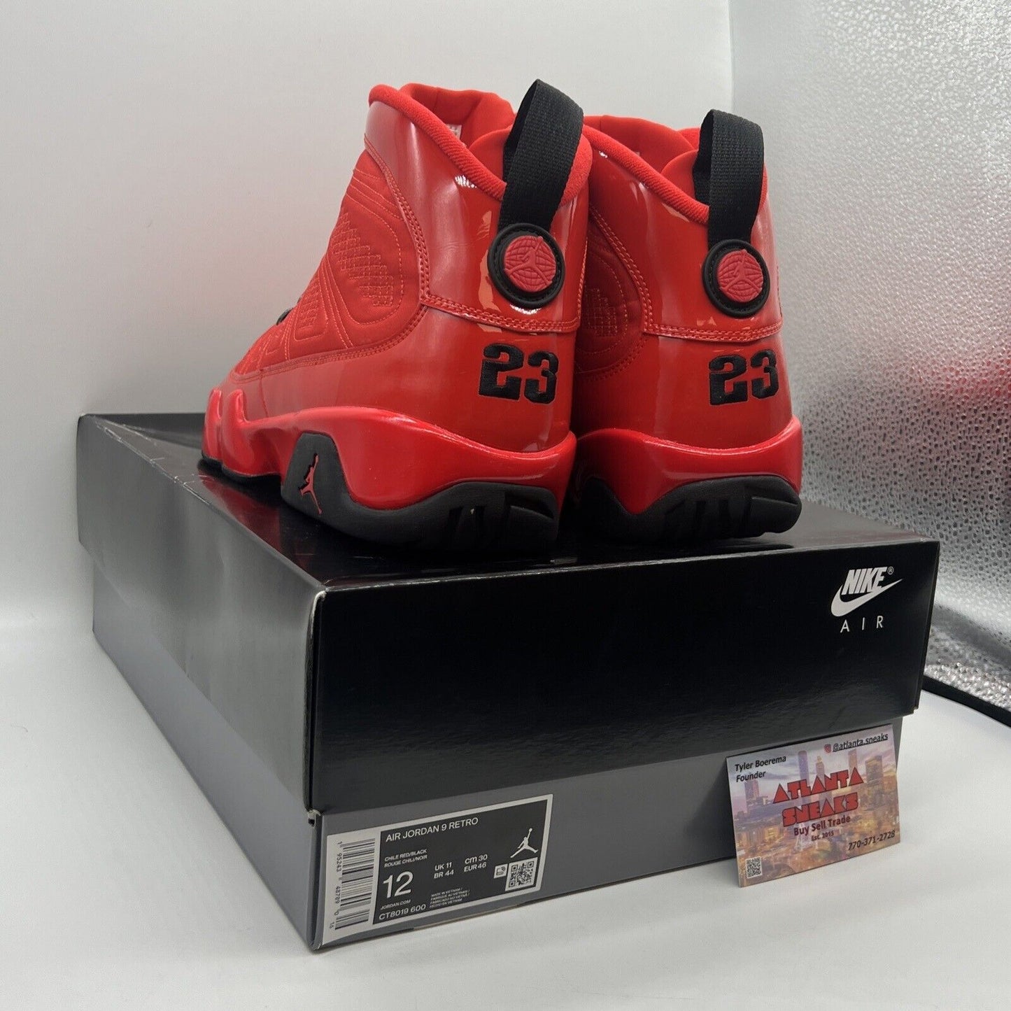 Size 12 - Jordan 9 Chile Red Brand New Og All Black