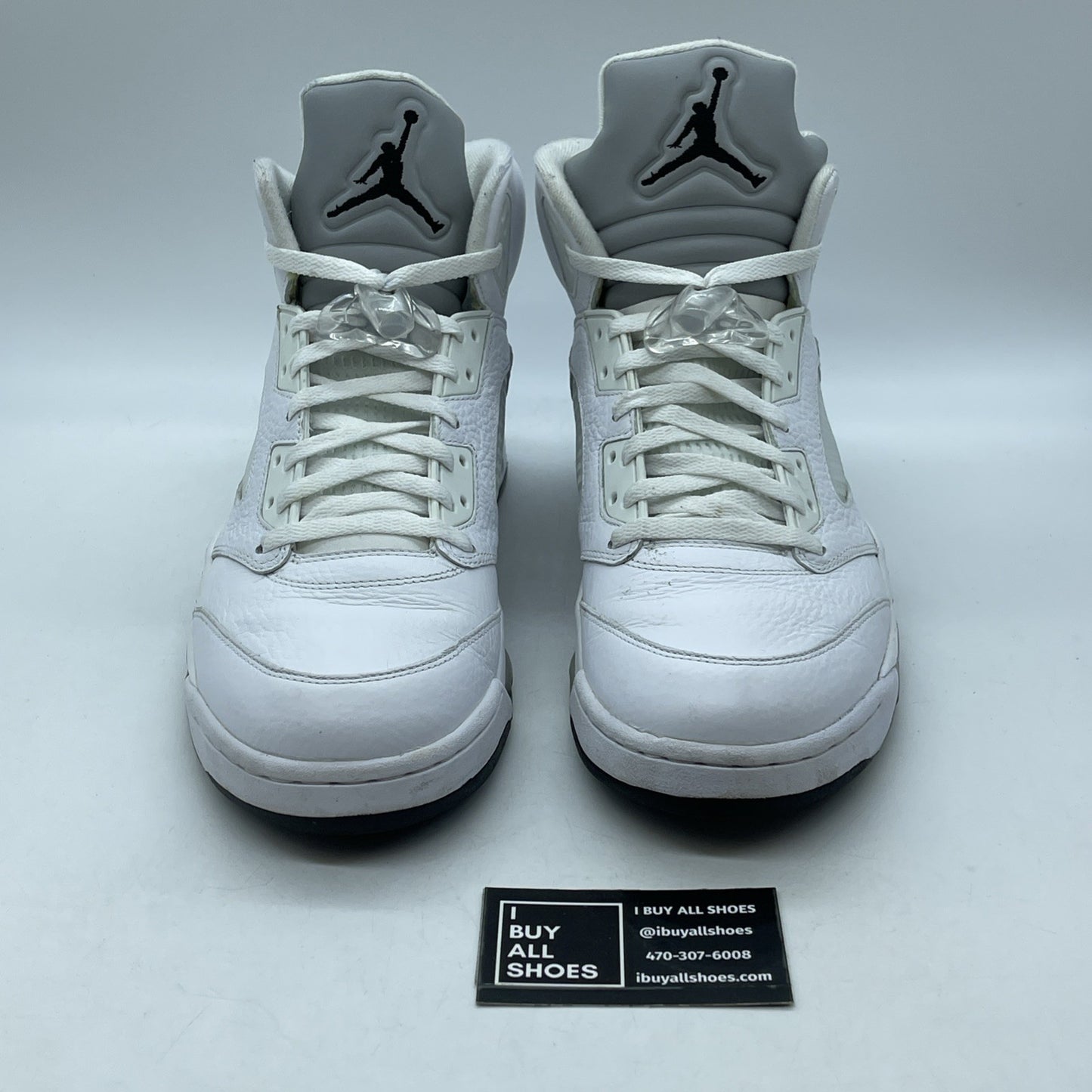 Size 13 - Air Jordan 5 Retro 2015 White Metallic Black Leather (136027-130)