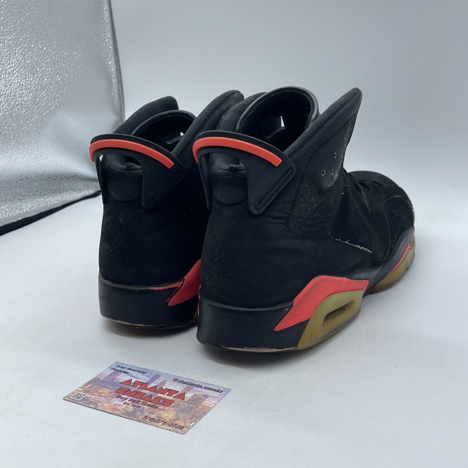 Size 10 - Jordan 6 Retro Infrared Black Suede Pink Leather (384664-023)