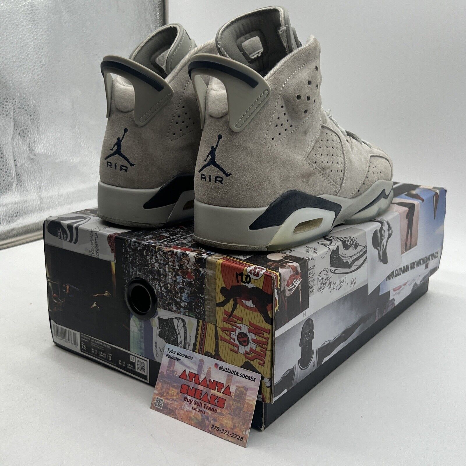 Size 7.5 - Jordan 6 Retro Mid Georgetown Grey Suede Navy (CT8529-012)