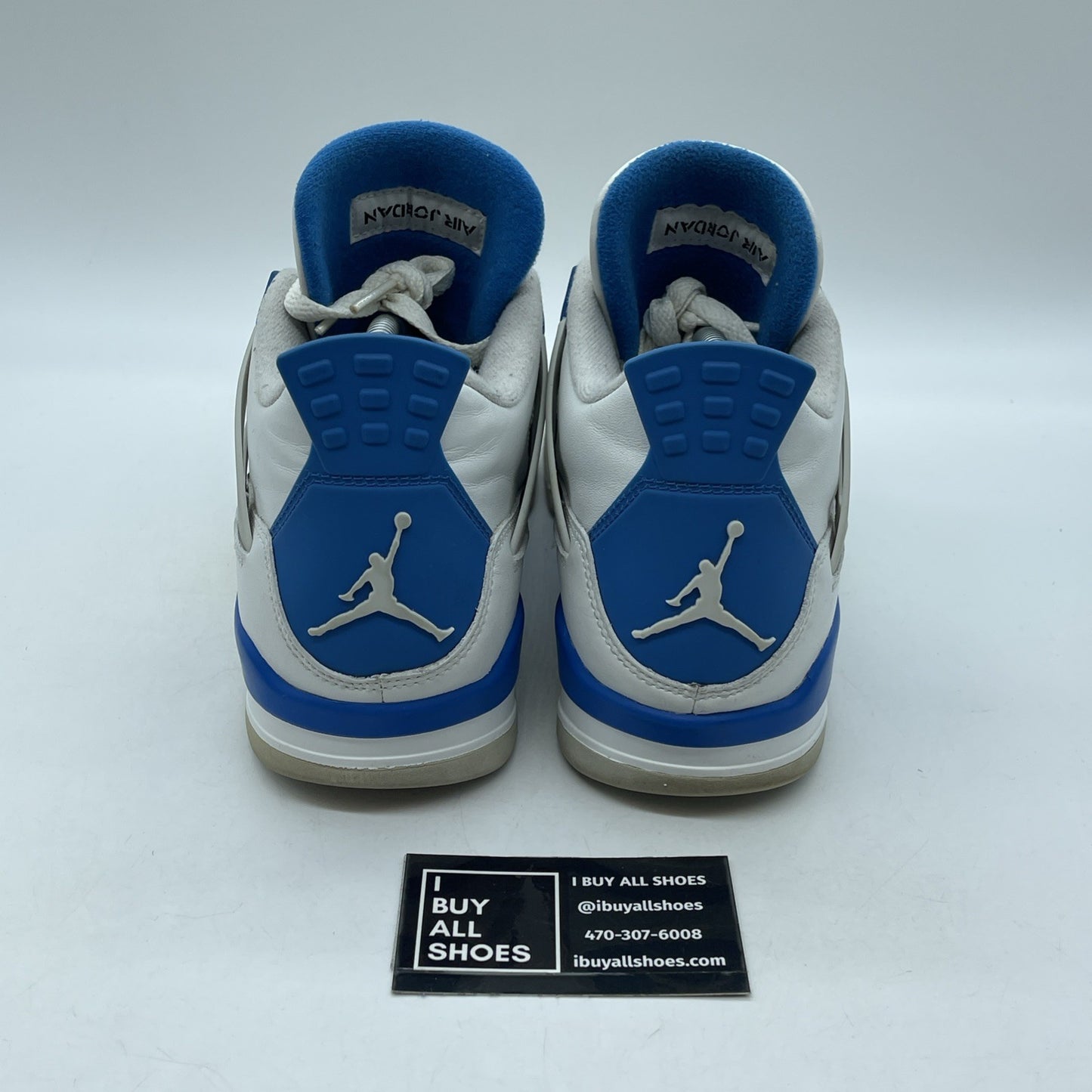 Size 9 - Jordan 4 Retro Military Blue 2012 White Grey Leather (308497-105)