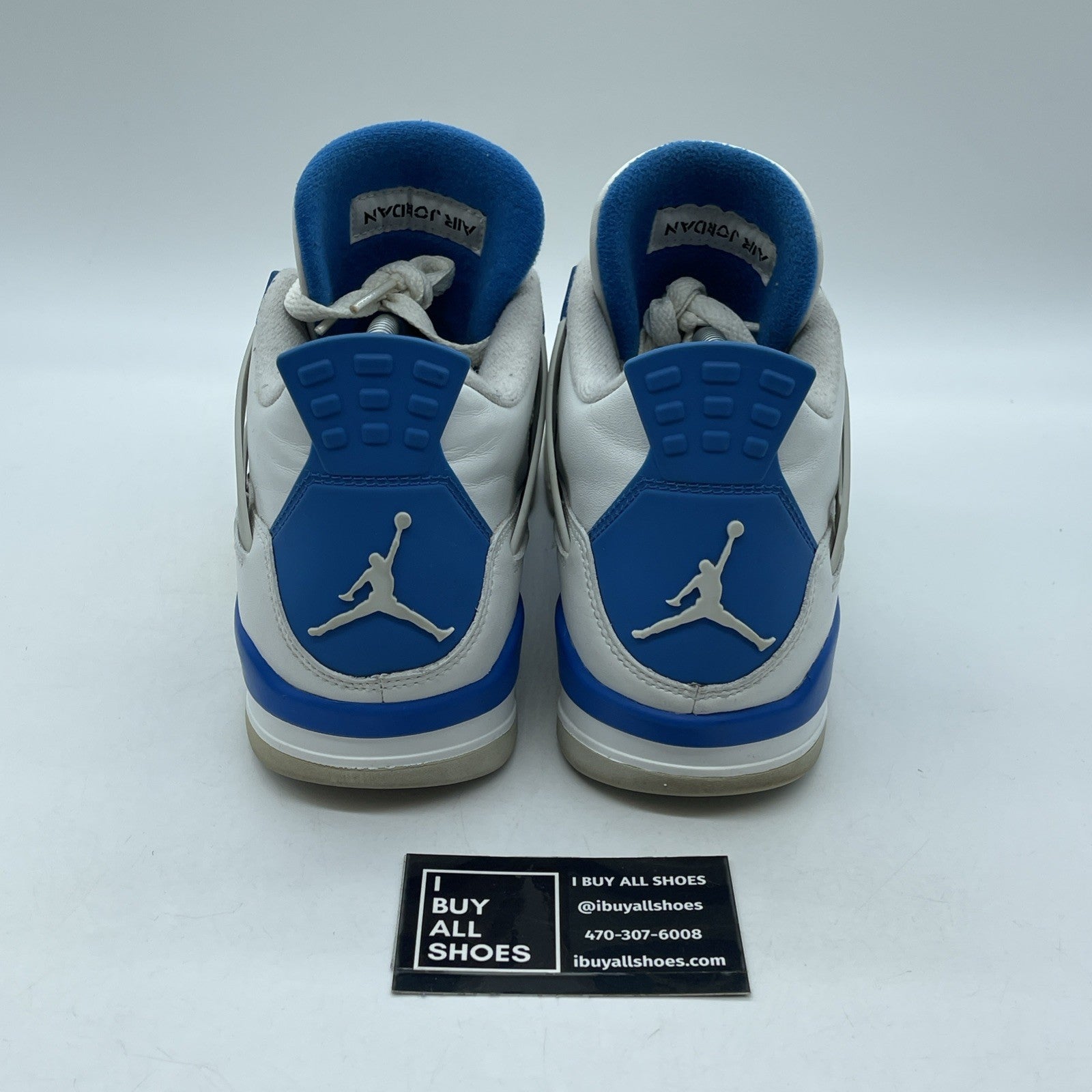 Size 9 - Jordan 4 Retro Military Blue 2012 White Grey Leather (308497-105)