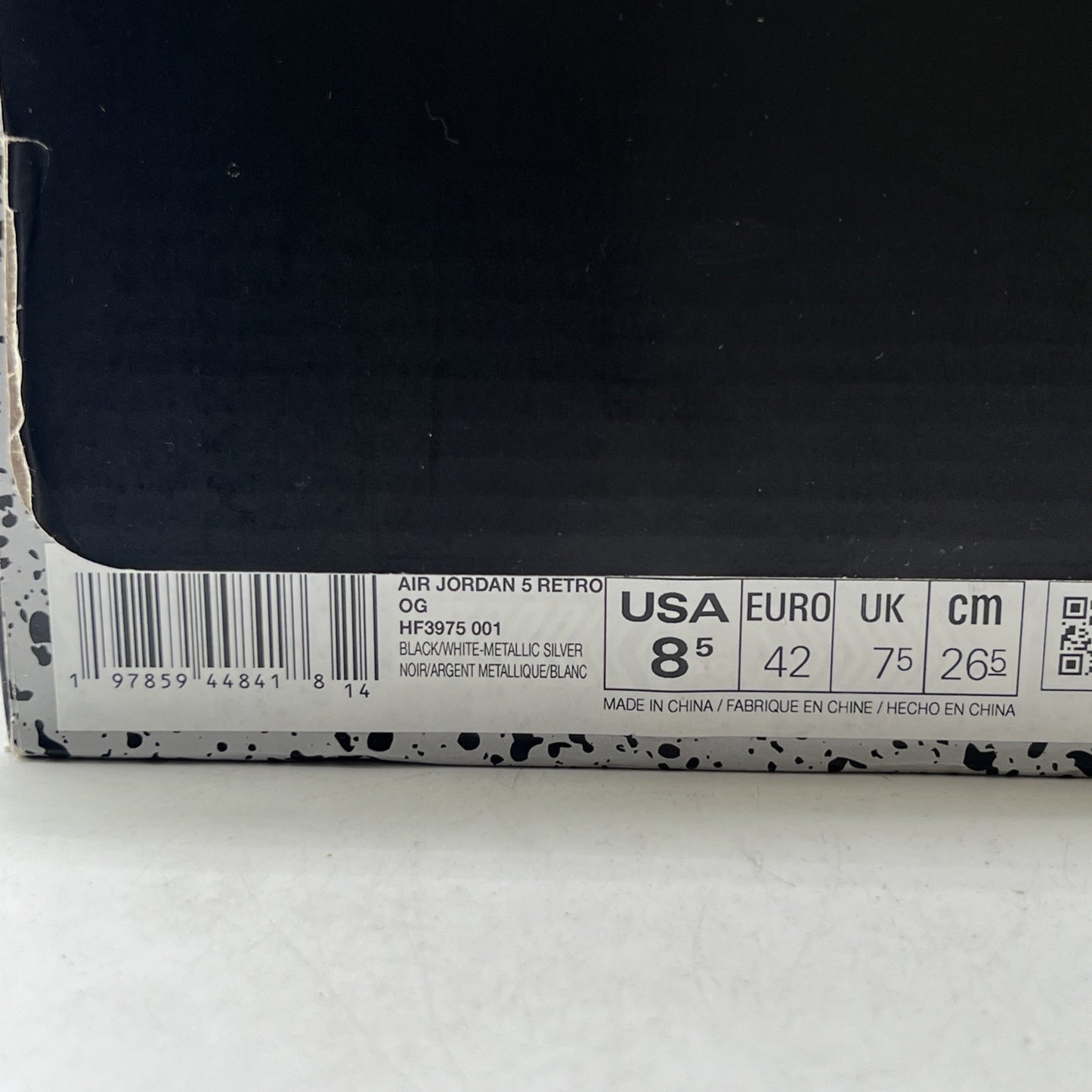 Size 8.5 - Air Jordan 5 Retro OG Black Metallic Reimagined (HF3975-001)