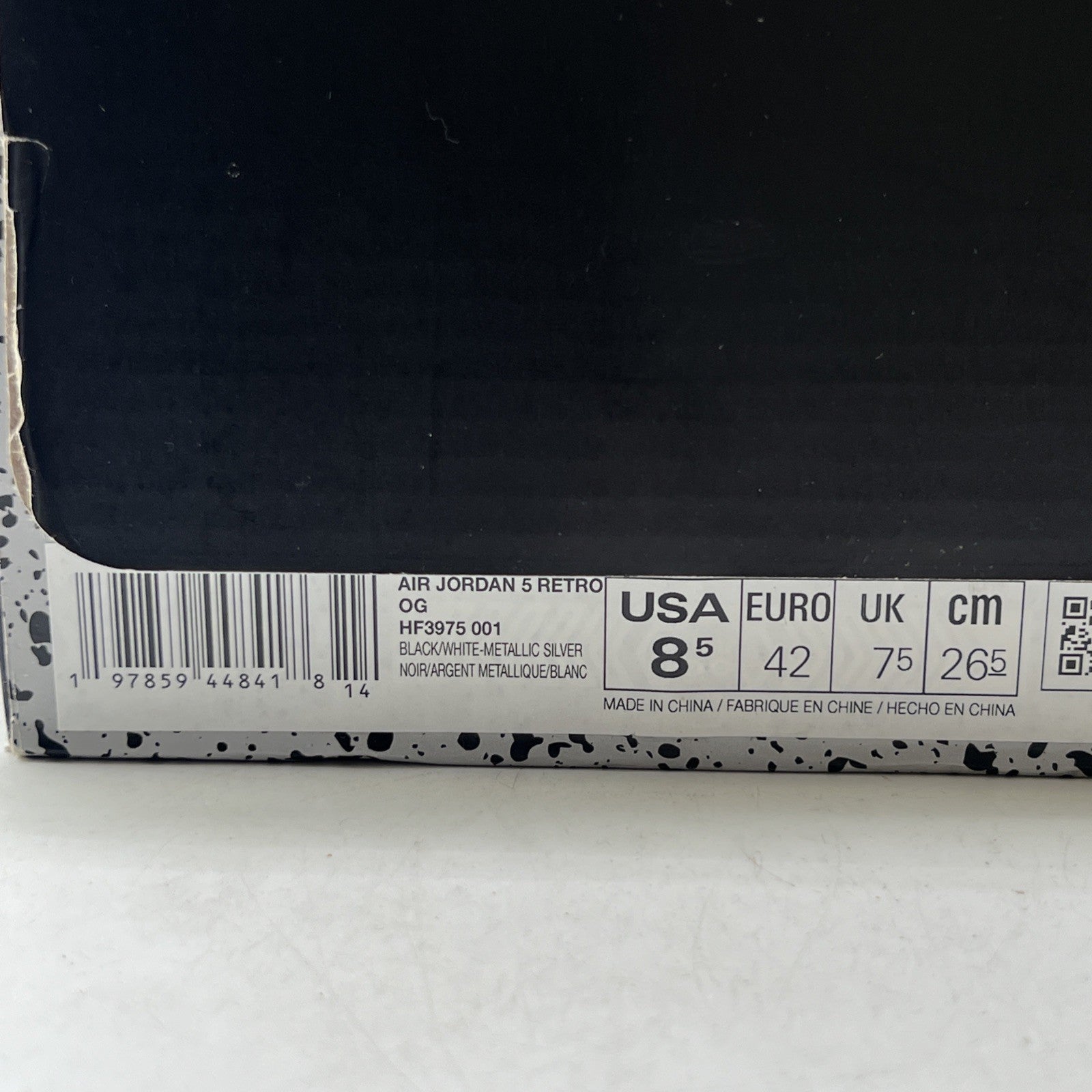 Size 8.5 - Air Jordan 5 Retro OG Black Metallic Reimagined (HF3975-001)