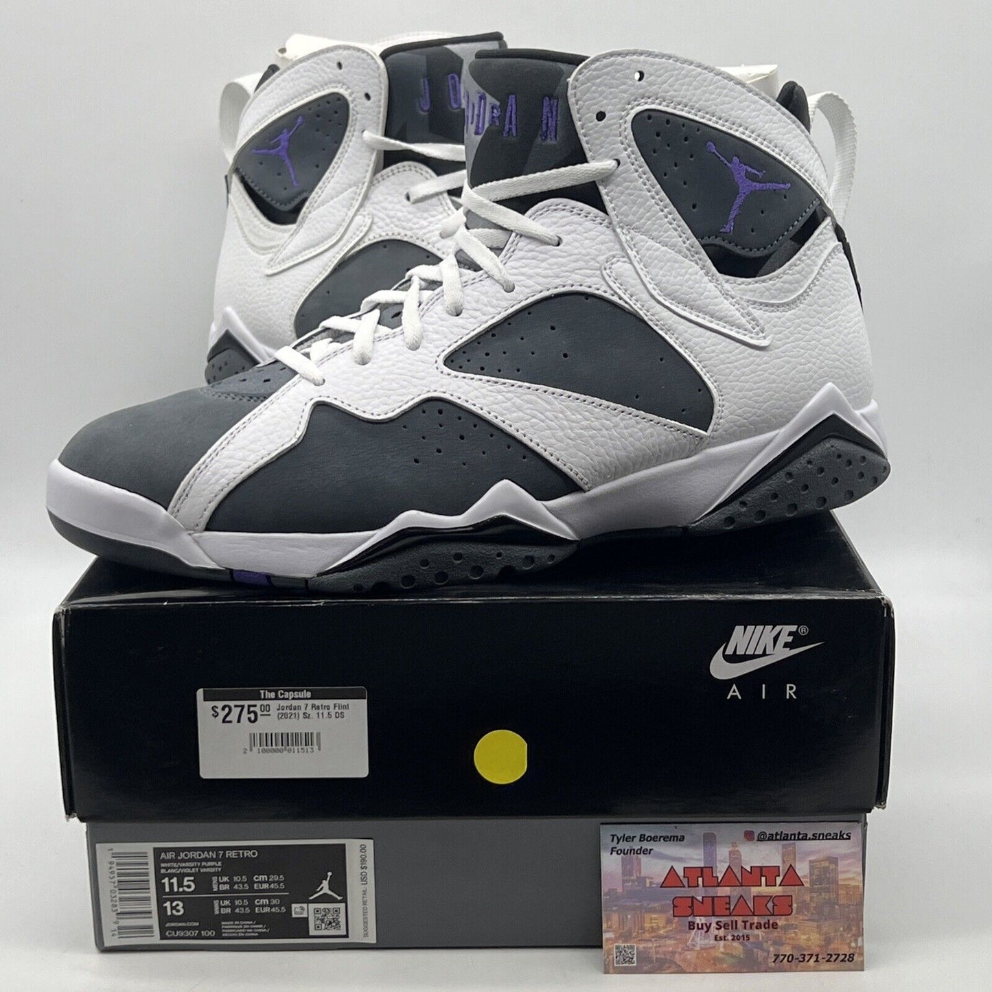 Size 11.5 - Air Jordan 7 Retro 2021 Flint White Grey Suede Leather (CU9307-100)