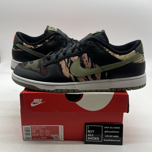 Size 13 - Nike Dunk SE Low Black Multi-Camo (DH0957-001)