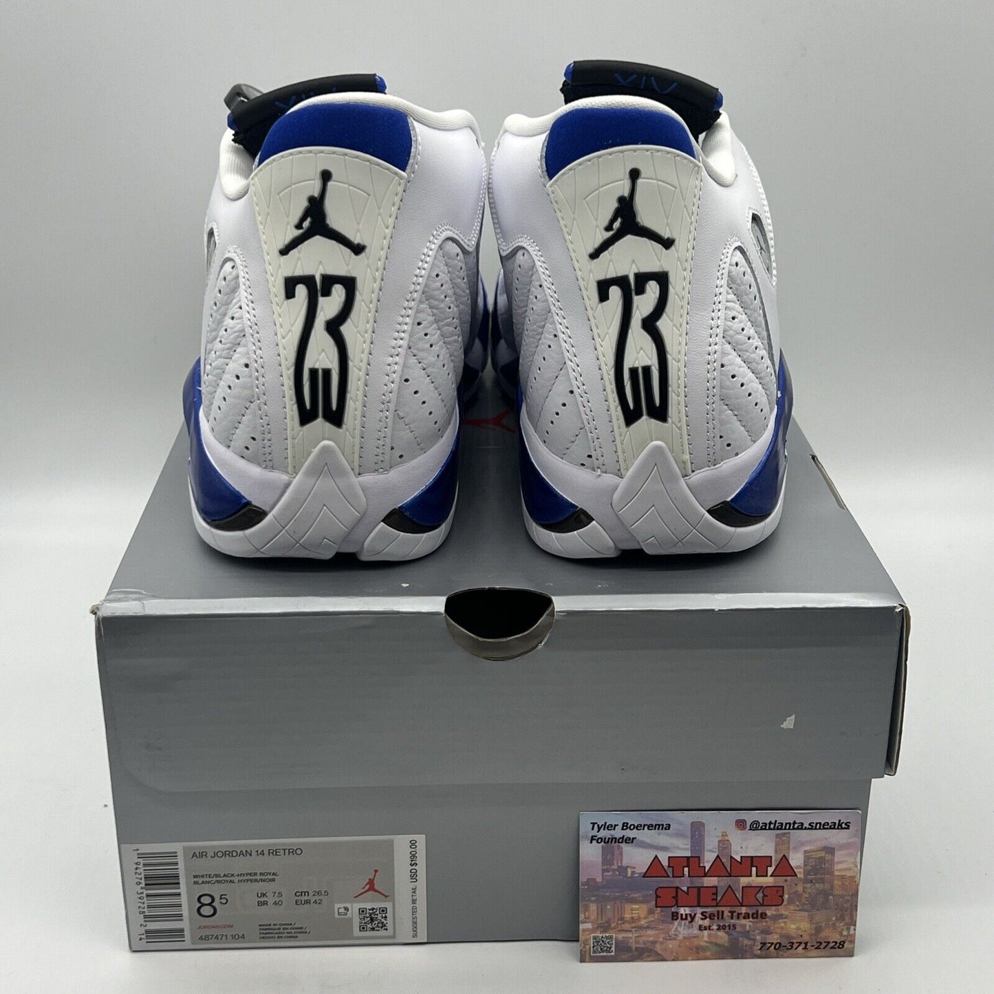 Size 8.5 - Air Jordan 14 Retro Hyper Royal Brand New Og All Blue White DS