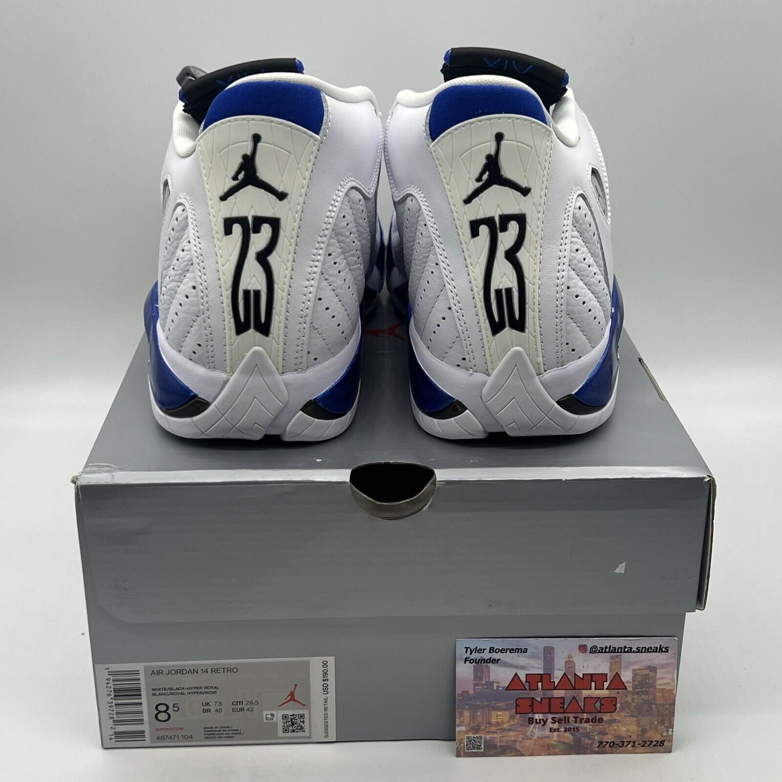 Size 8.5 - Air Jordan 14 Retro Hyper Royal Brand New Og All Blue White DS