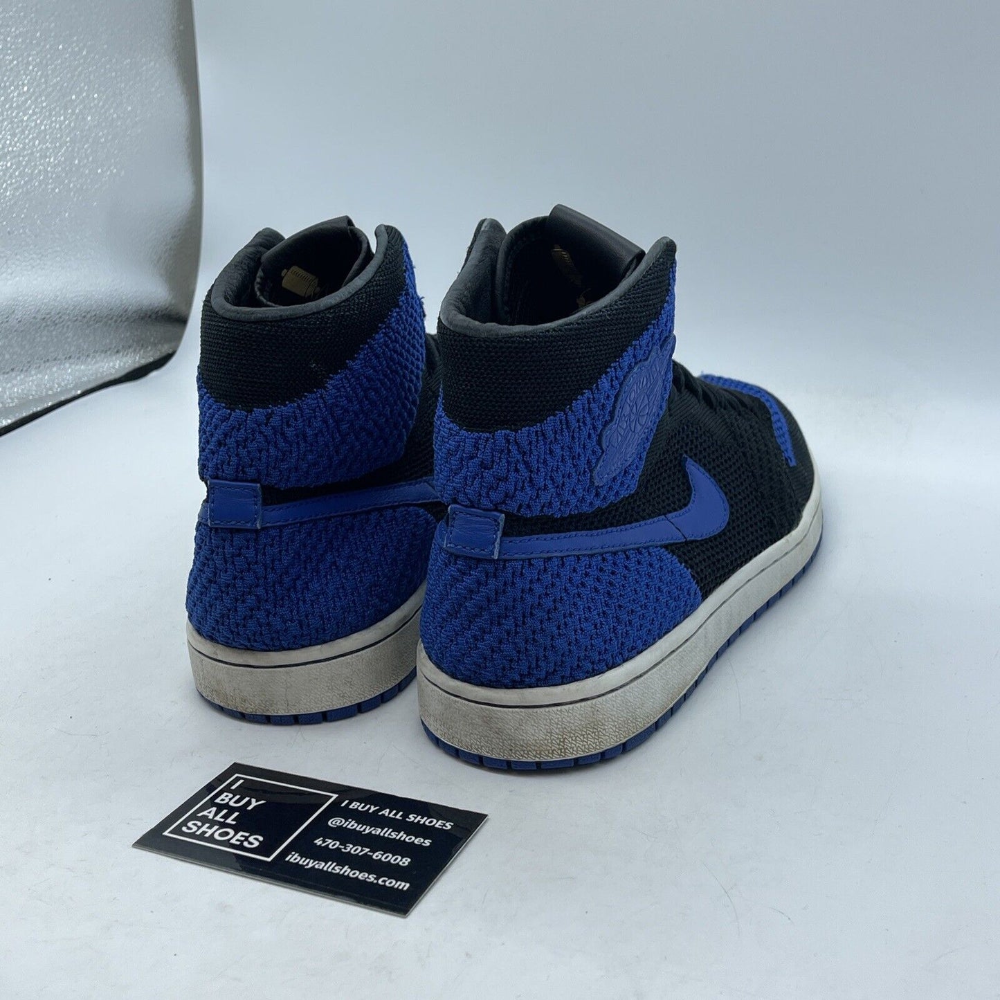 Size 8 - Air Jordan 1 Retro OG Flyknit High Royal Blue Black Suede (919704–006)