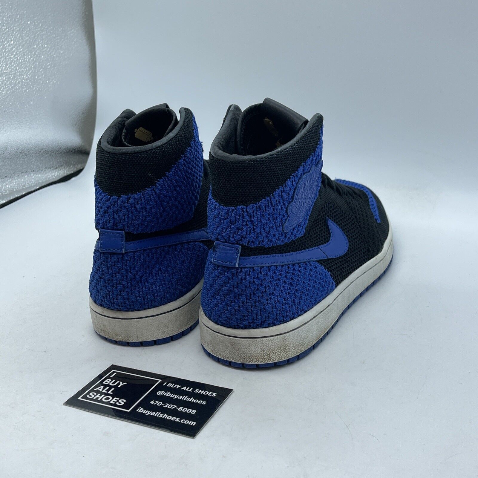 Size 8 - Air Jordan 1 Retro OG Flyknit High Royal Blue Black Suede (919704–006)