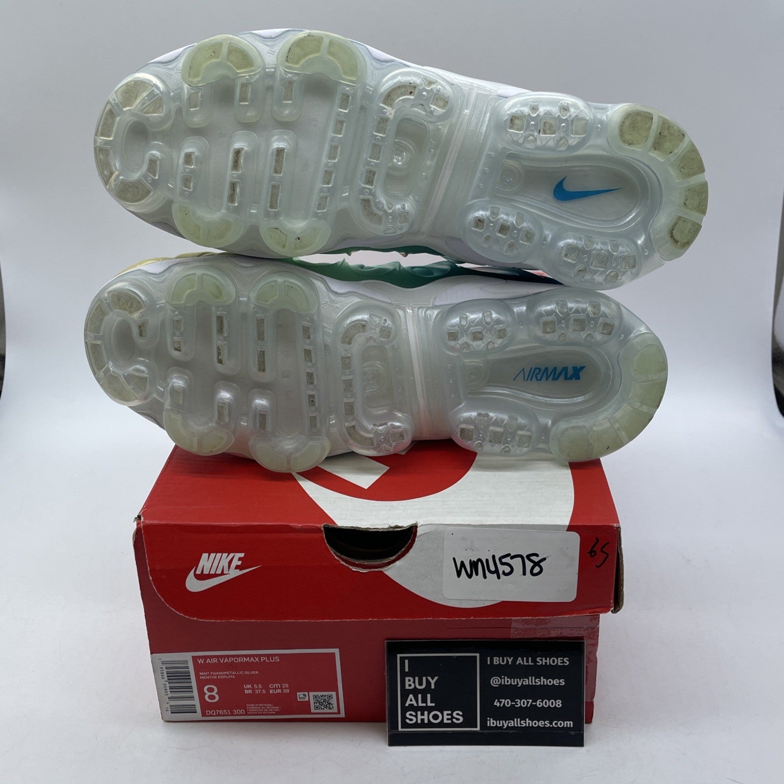 Size 8W - Nike Air VaporMax Plus Mint Foam Laser Blue Suede (DQ7651-300)