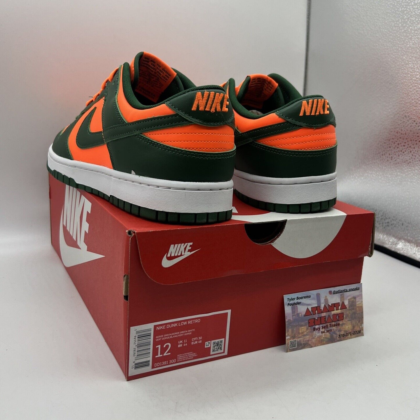 Size 12 - Nike Dunk Low Miami Hurricanes Brand New Og All