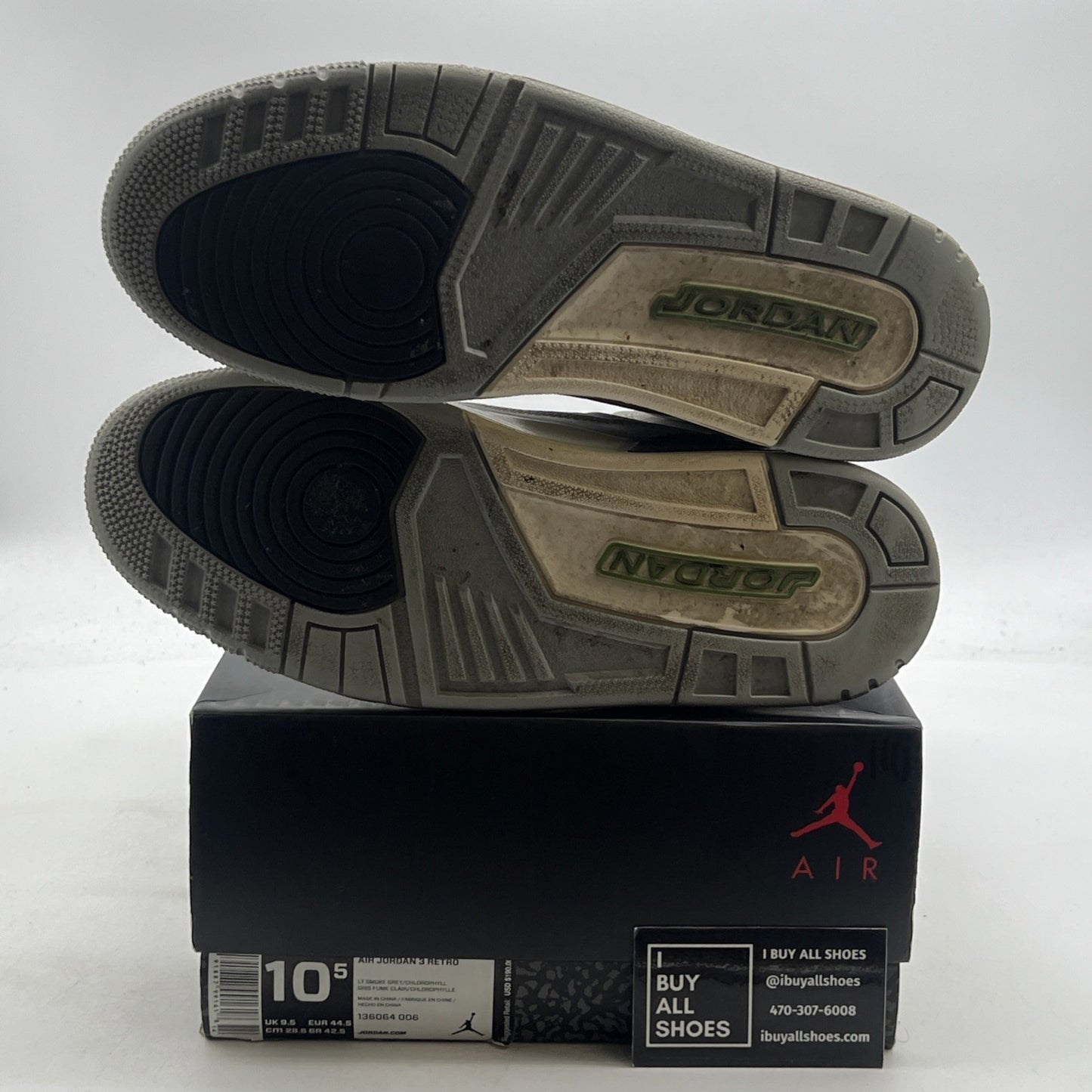 Size 10.5 - Air Jordan 3 Retro Chlorophyll (136064-006)