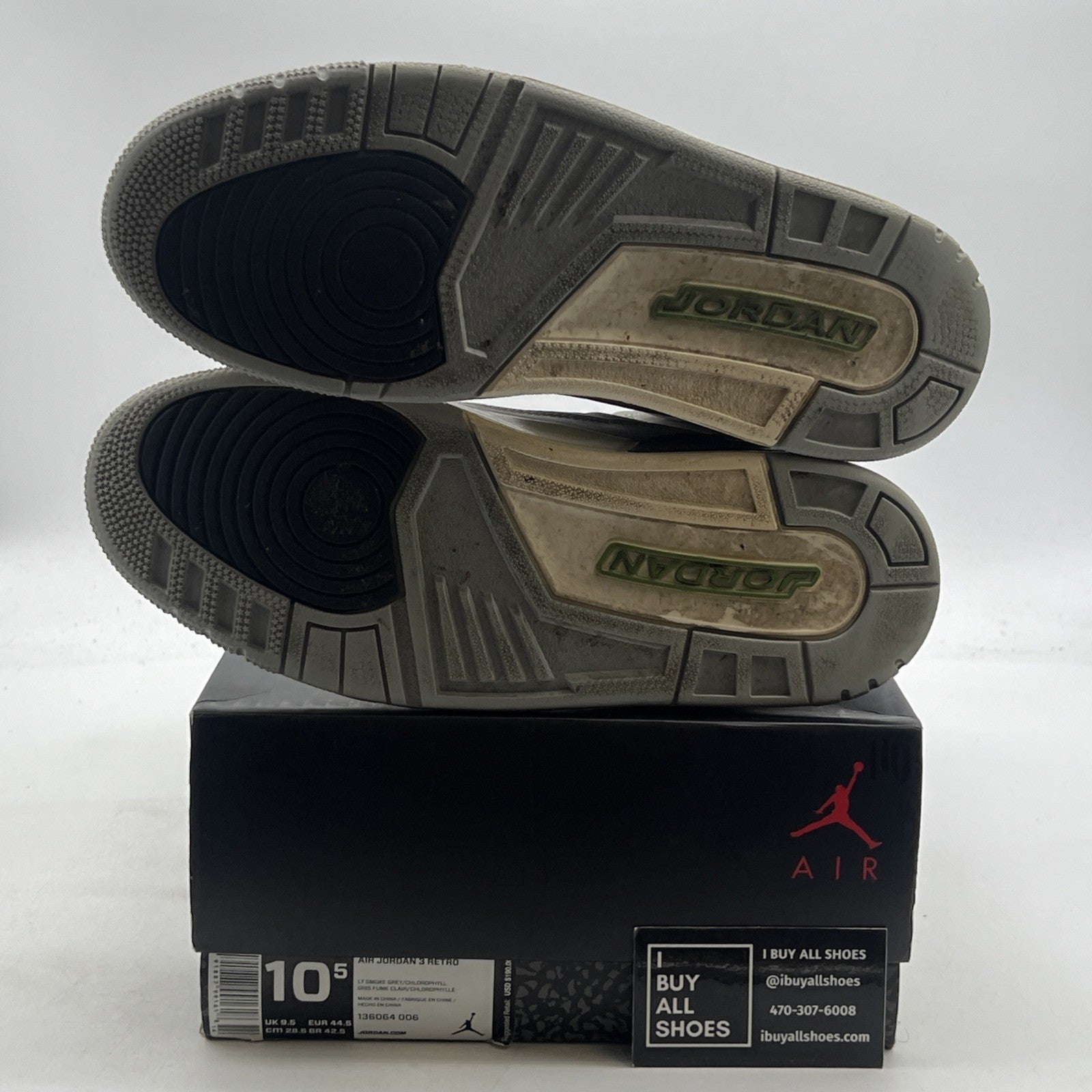 Size 10.5 - Air Jordan 3 Retro Chlorophyll (136064-006)