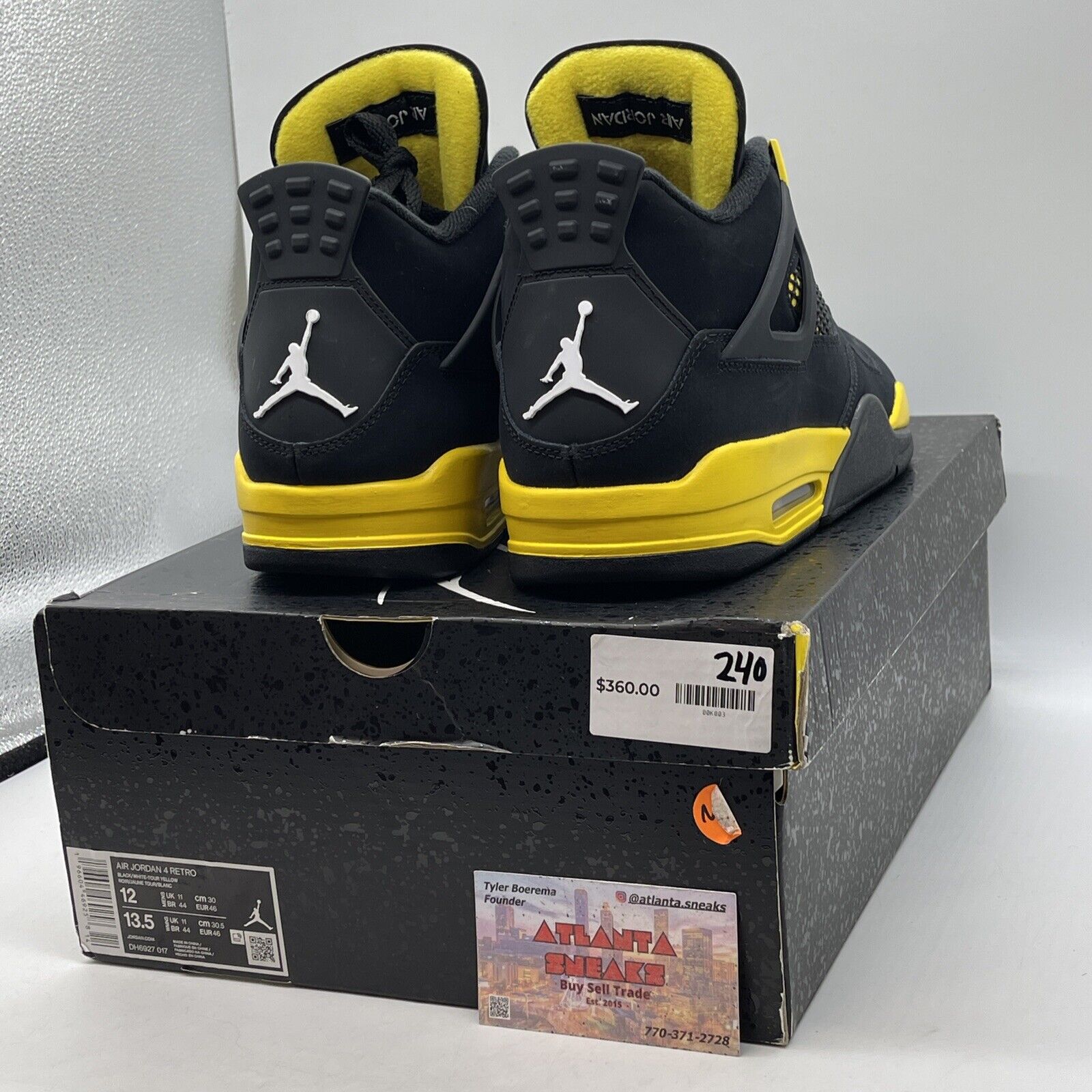 Size 12 - Air Jordan 4 Retro LS 2006 Thunder Black Suede Yellow (DH6927-017)