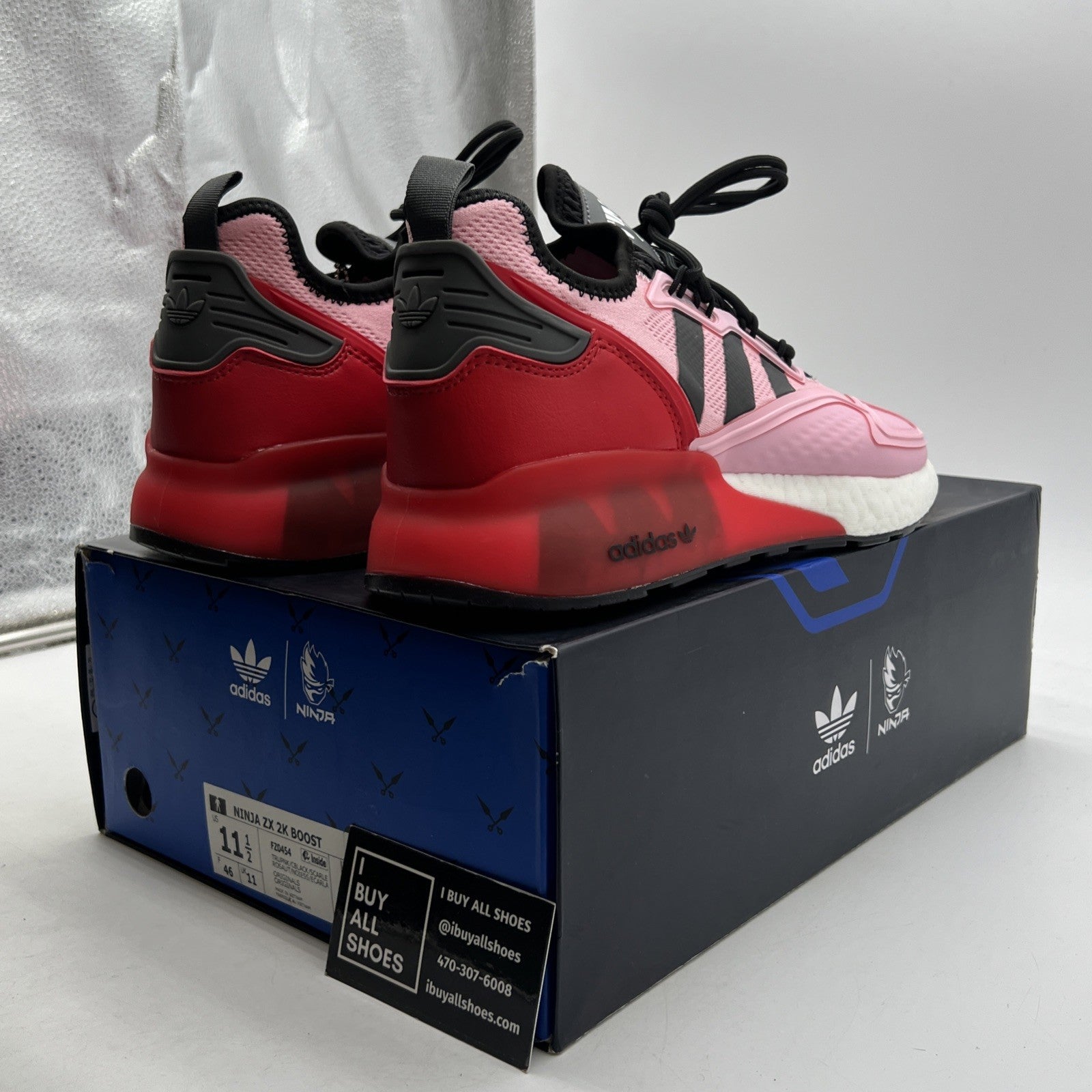 Size 11.5 - Adidas Ninja x ZX 2K Boost Time In - True Pink Scarlet (FZ0454)