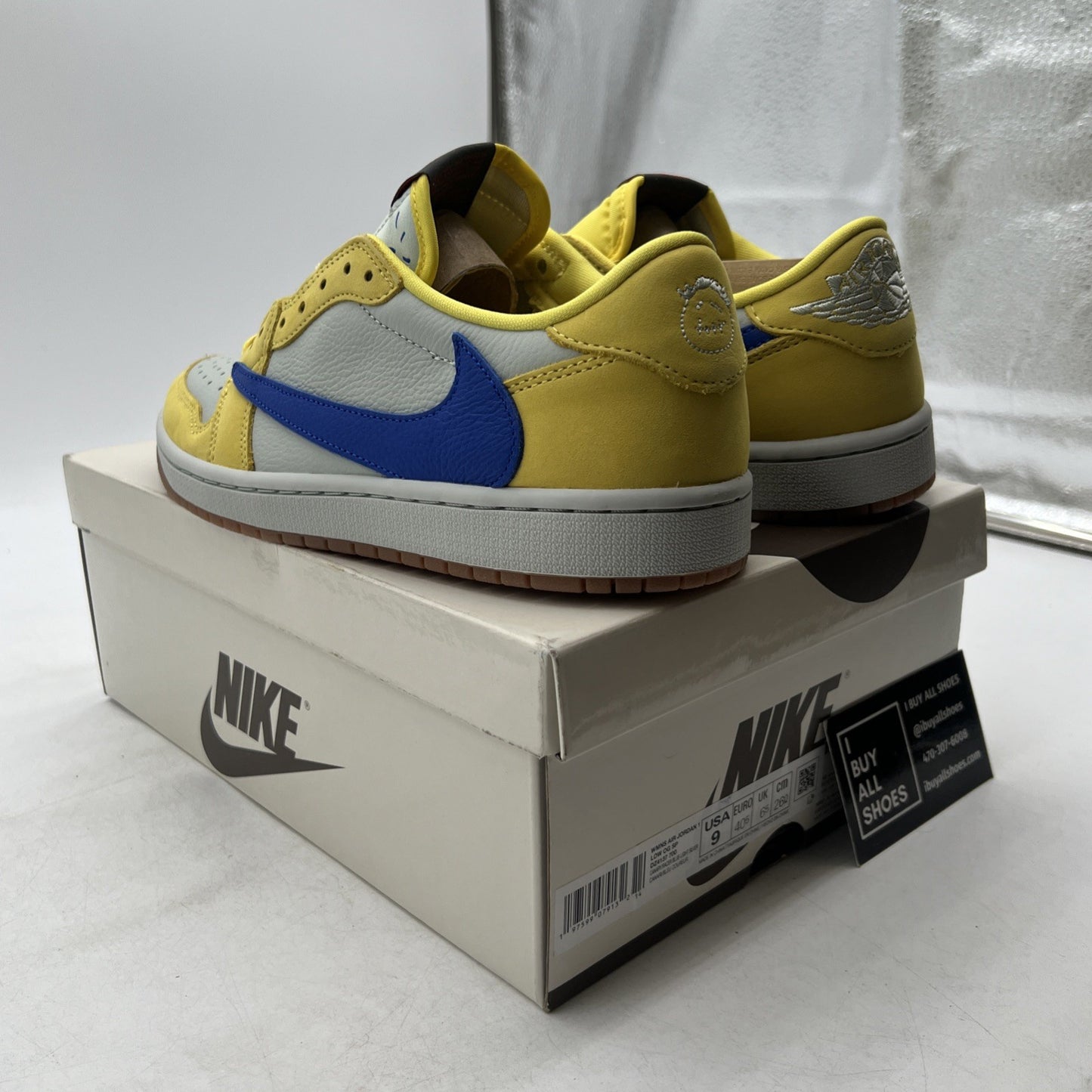 Size 9 - Travis Scott x Air Jordan 1 Retro OG SP Low Canary W (DZ4137-700)