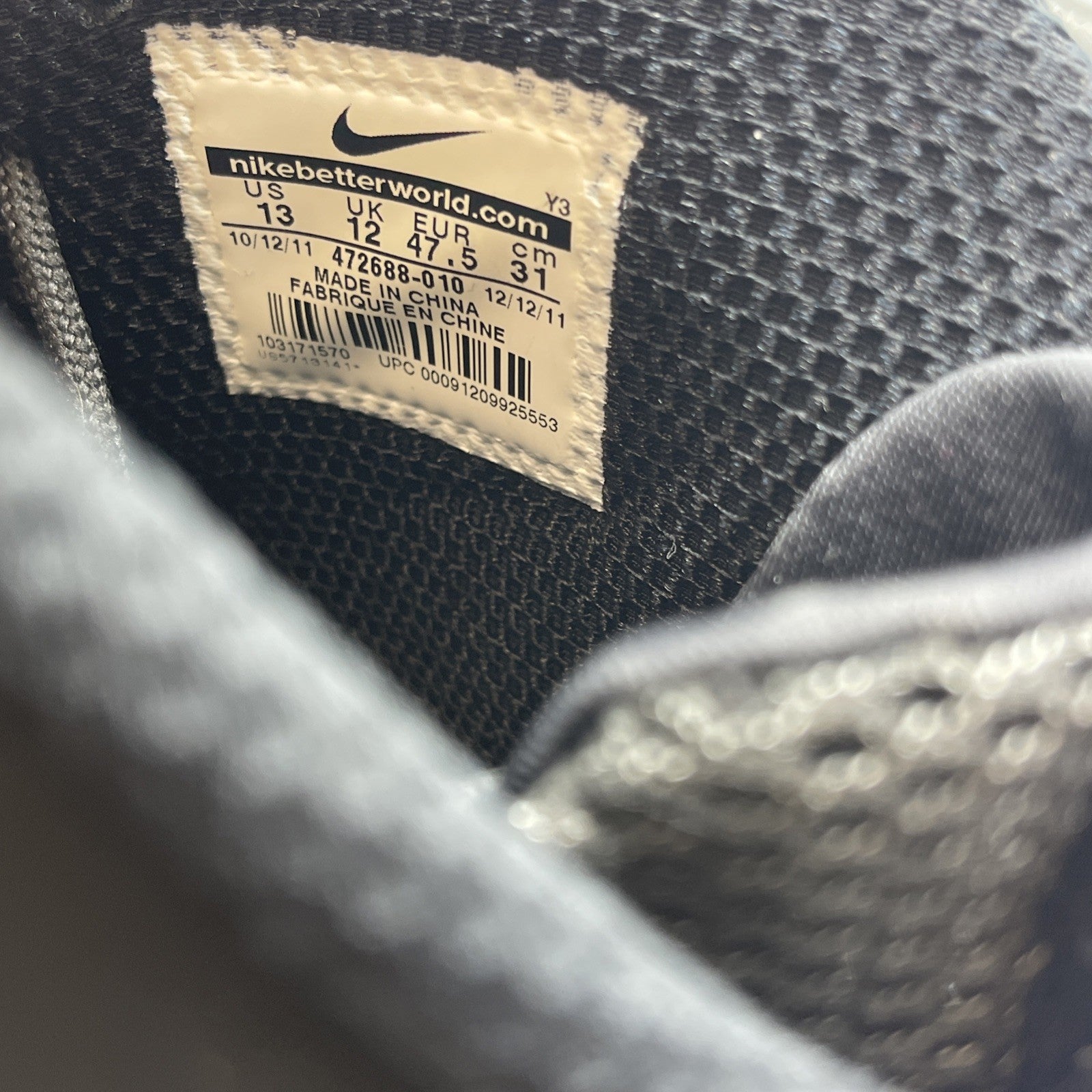 Size 13 - Nike Zoom Rookie Black Anthracite Suede Leather (472688-010)