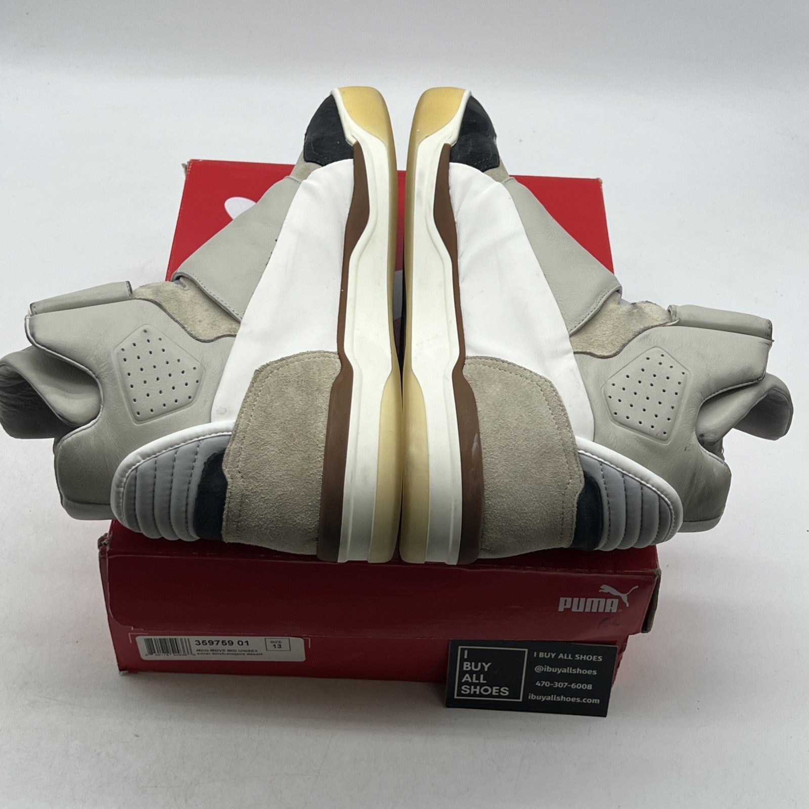 Size 13 - PUMA Move Mid x Alexander McQueen Silver Birch/Mojave Desert