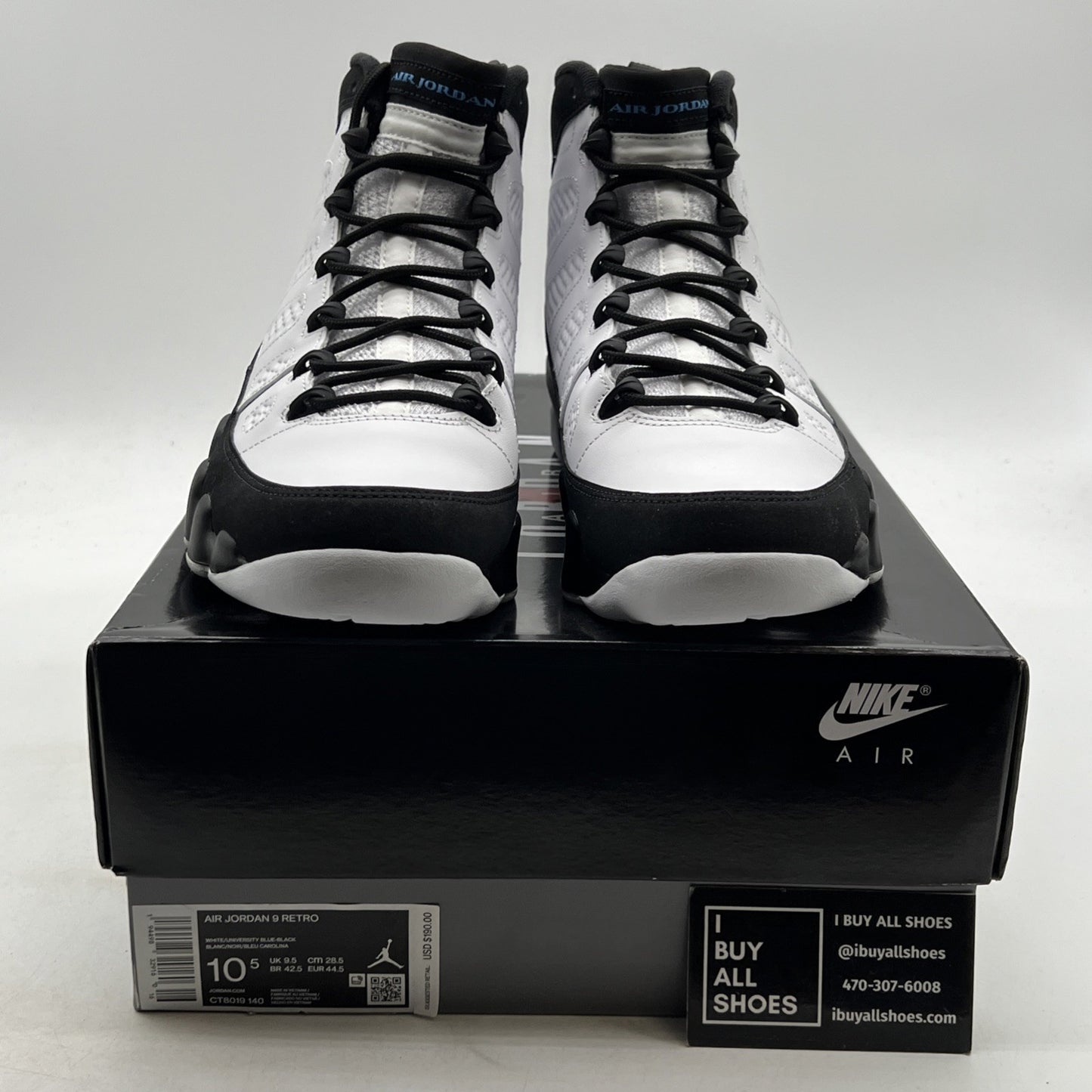 Size 10.5 - Air Jordan 9 Retro University Blue 2020 (CT8019-140)