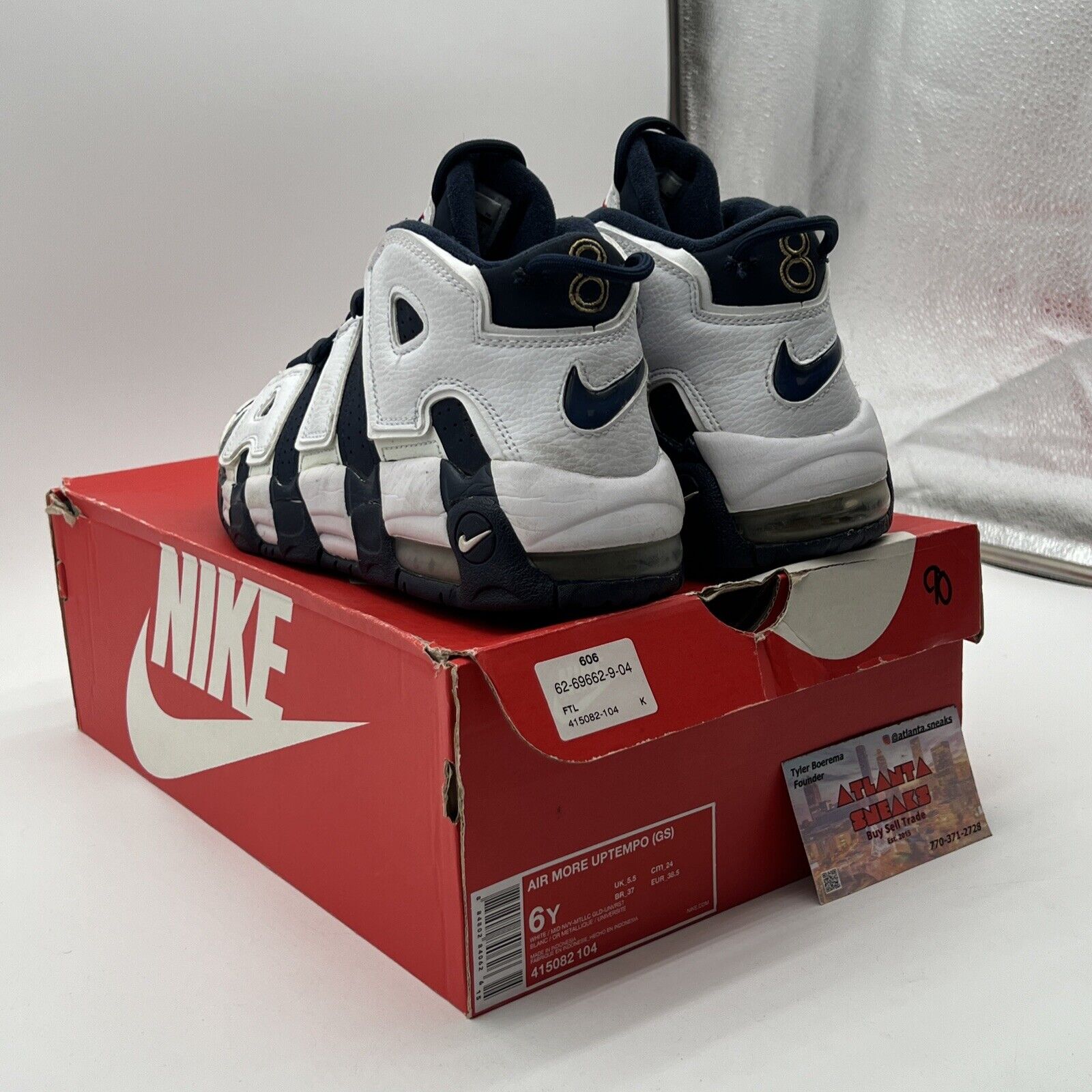 Size 6 (GS) - Nike Air More Uptempo 2016 Low Olympic Suede White (415082-104)