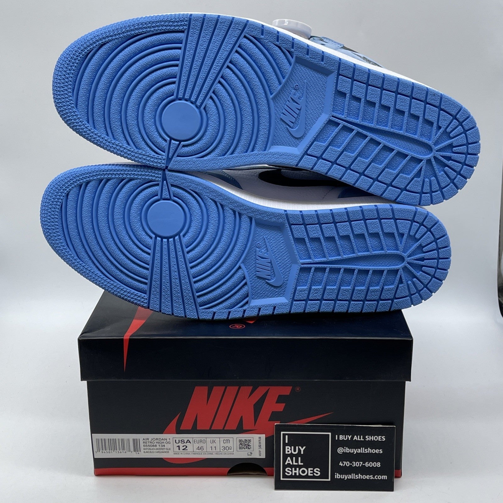Size 12 - Jordan 1 Retro OG High University Blue White Suede (555088-134)