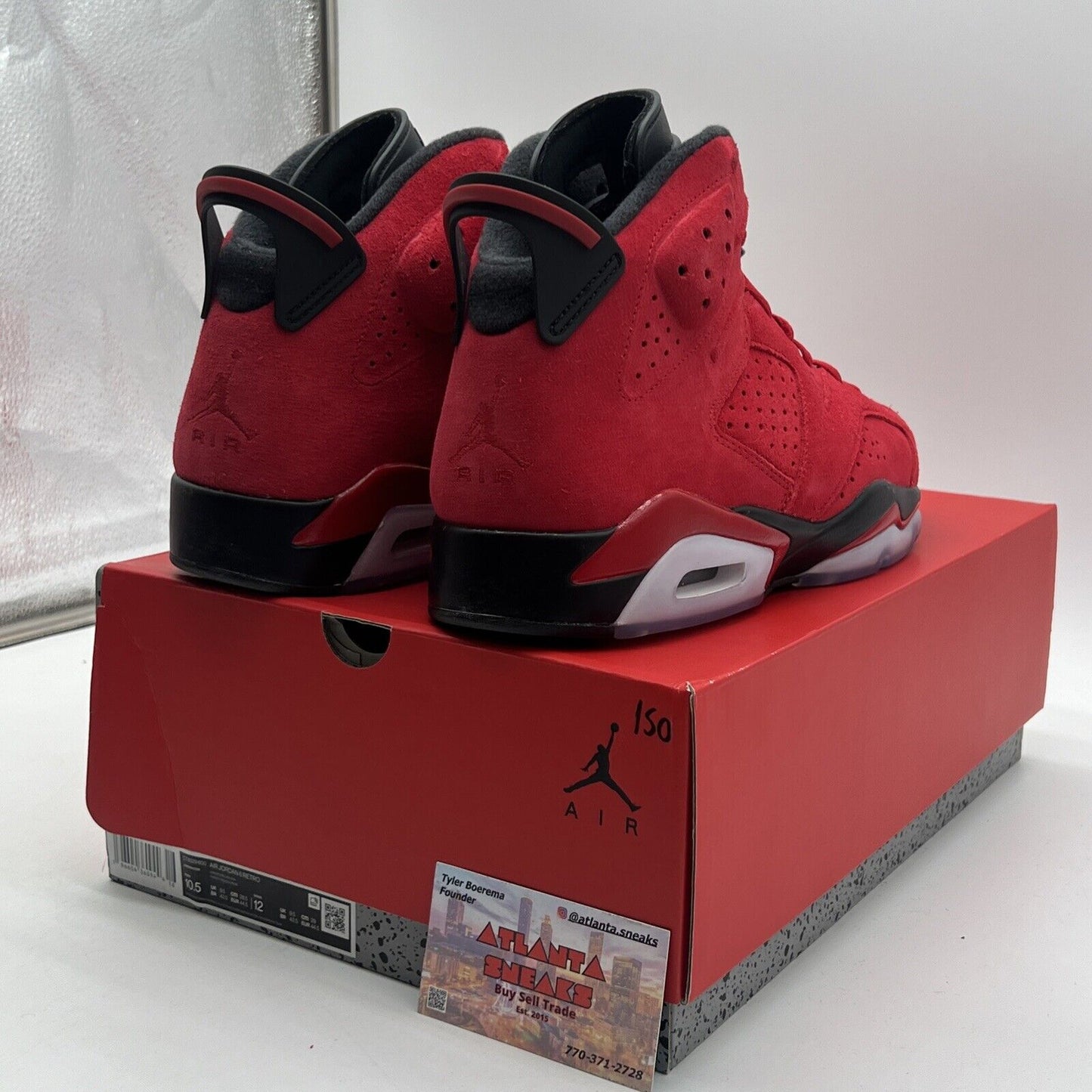 Size 10.5 - Air Jordan 6 Retro Toro Bravo Black Red Suede (CT8529-600)