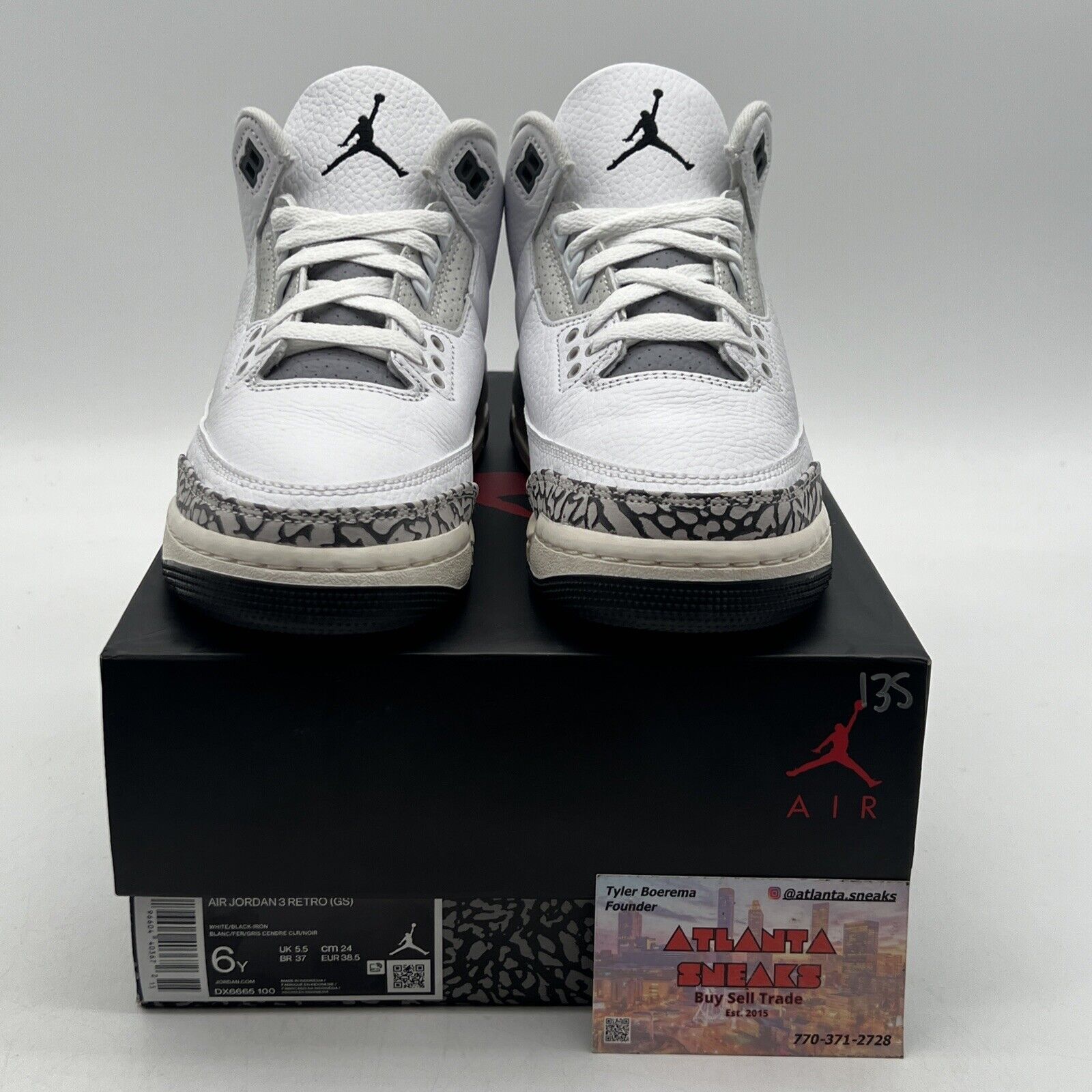 Size 6Y - Jordan 3 Mid Hide N' Sneak White Black Grey Suede Leather (DX6665-100)