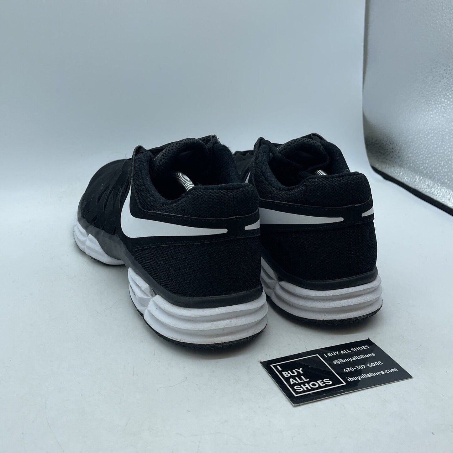 Size 12 - Nike Lunar Fingertrap TR Black White Leather Suede (898066-001)