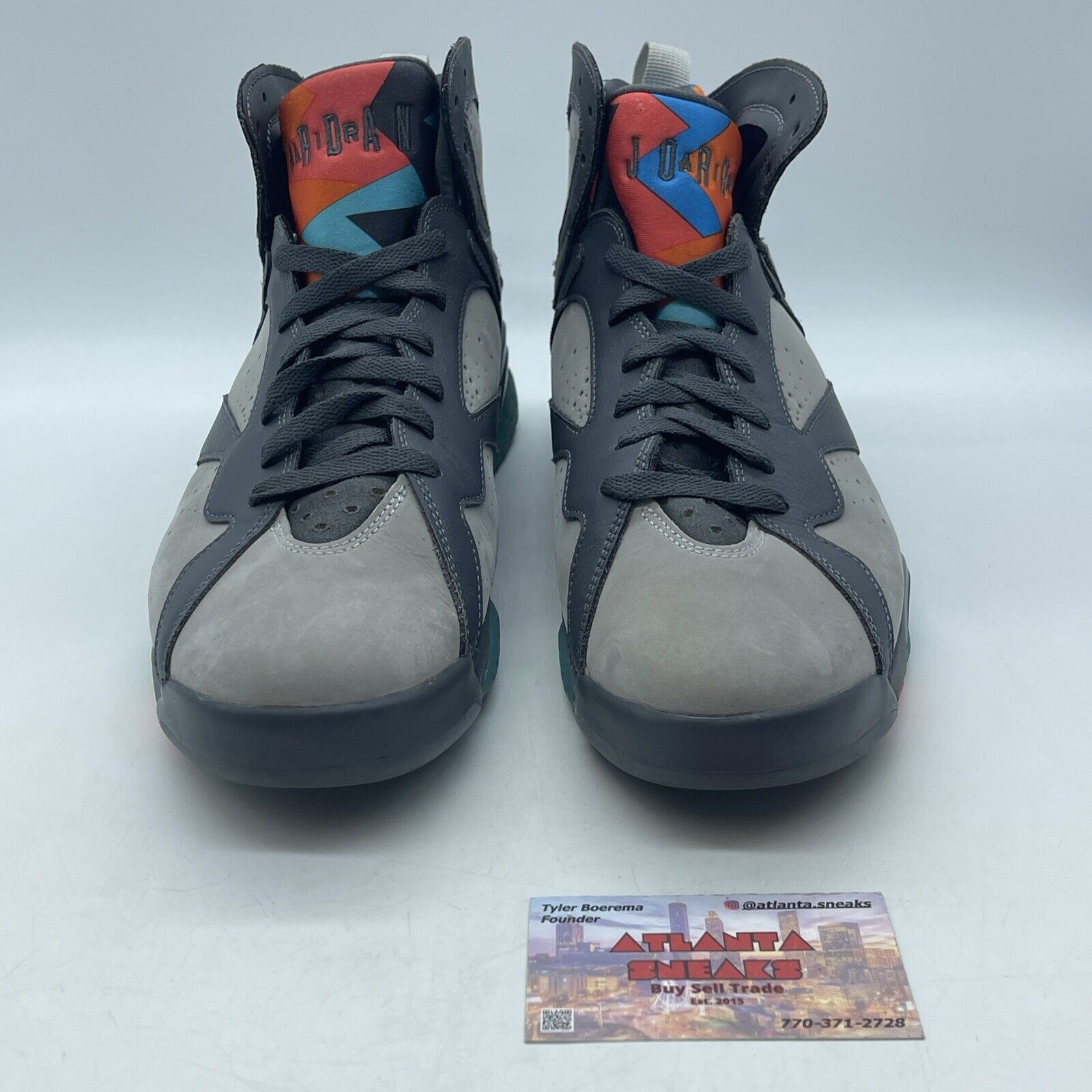 Size 10.5 - Air Jordan 7 Retro Barcelona Days Grey Blue Orange (304775-016)