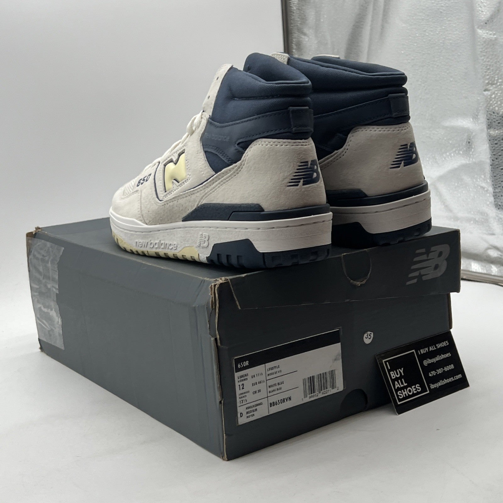 Size 12 - NEW BALANCE 650R SEA SALT NAVY MEN'S SHOES (BB650RVN)
