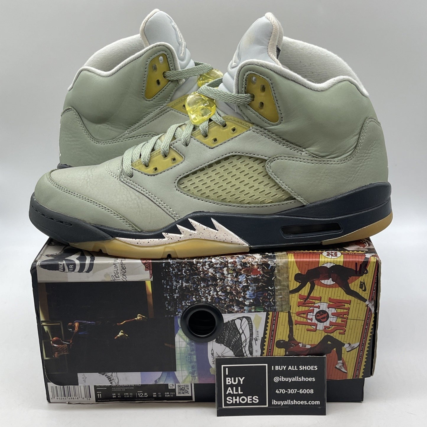 Size 11 - Jordan 5 JADE HORIZON Green Black Suede (DC7501-300)