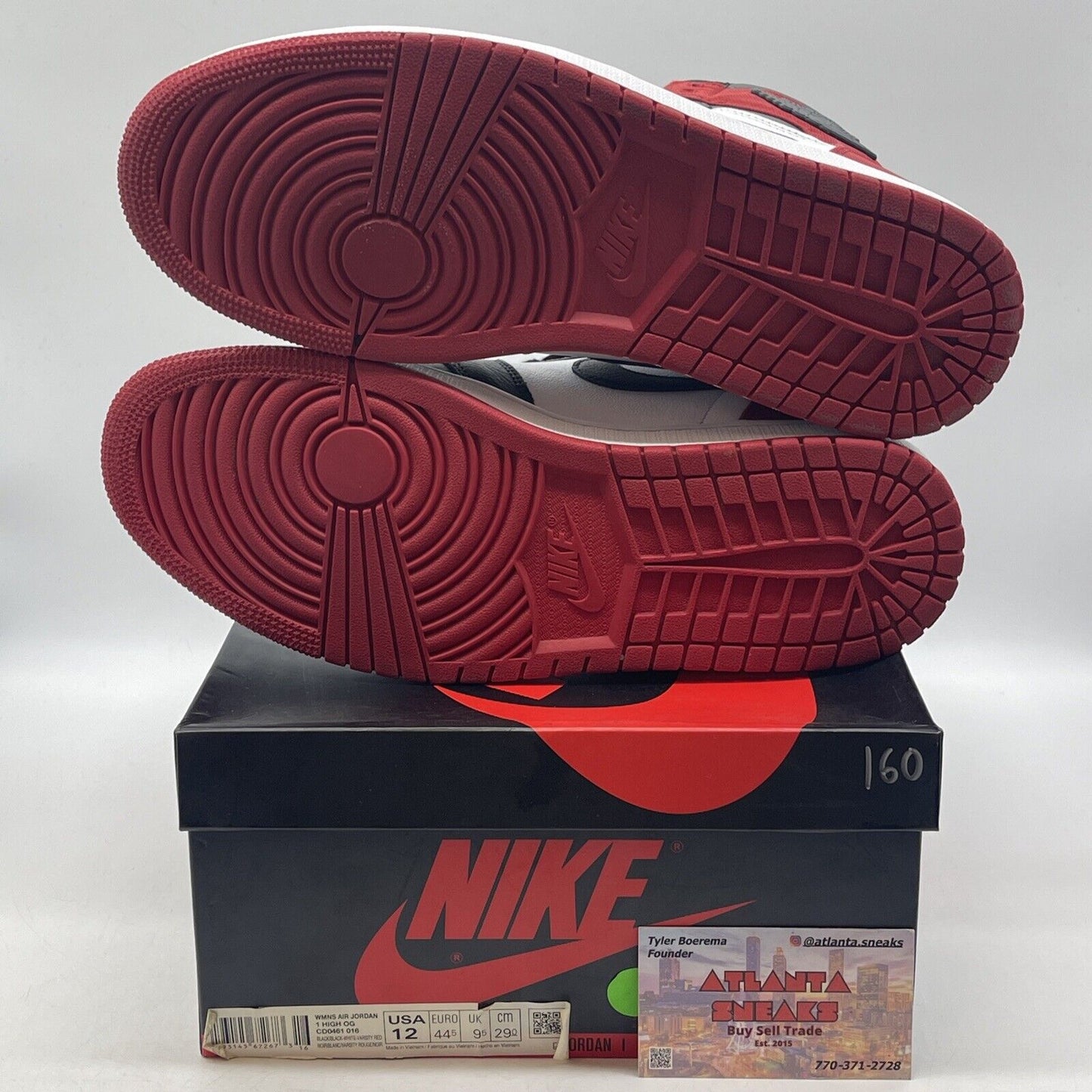 Size 12 W - Air Jordan 1 Retro High Satin Black Toe W White Red (CD0461-016)