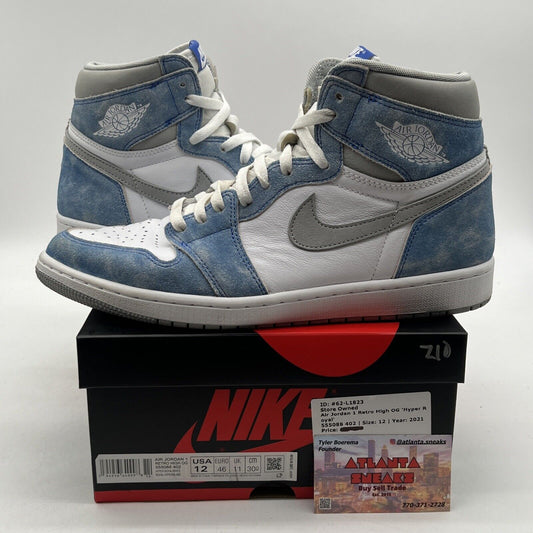 Size 12 - Jordan 1 Retro OG High Hyper Royal White Leather (555088-402)