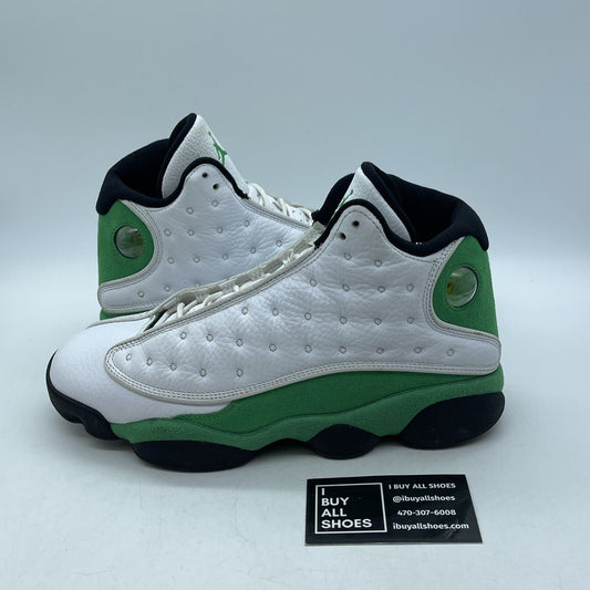Size 9 - Jordan 13 Retro Lucky Green Black White Suede Leather (DB6537-113)