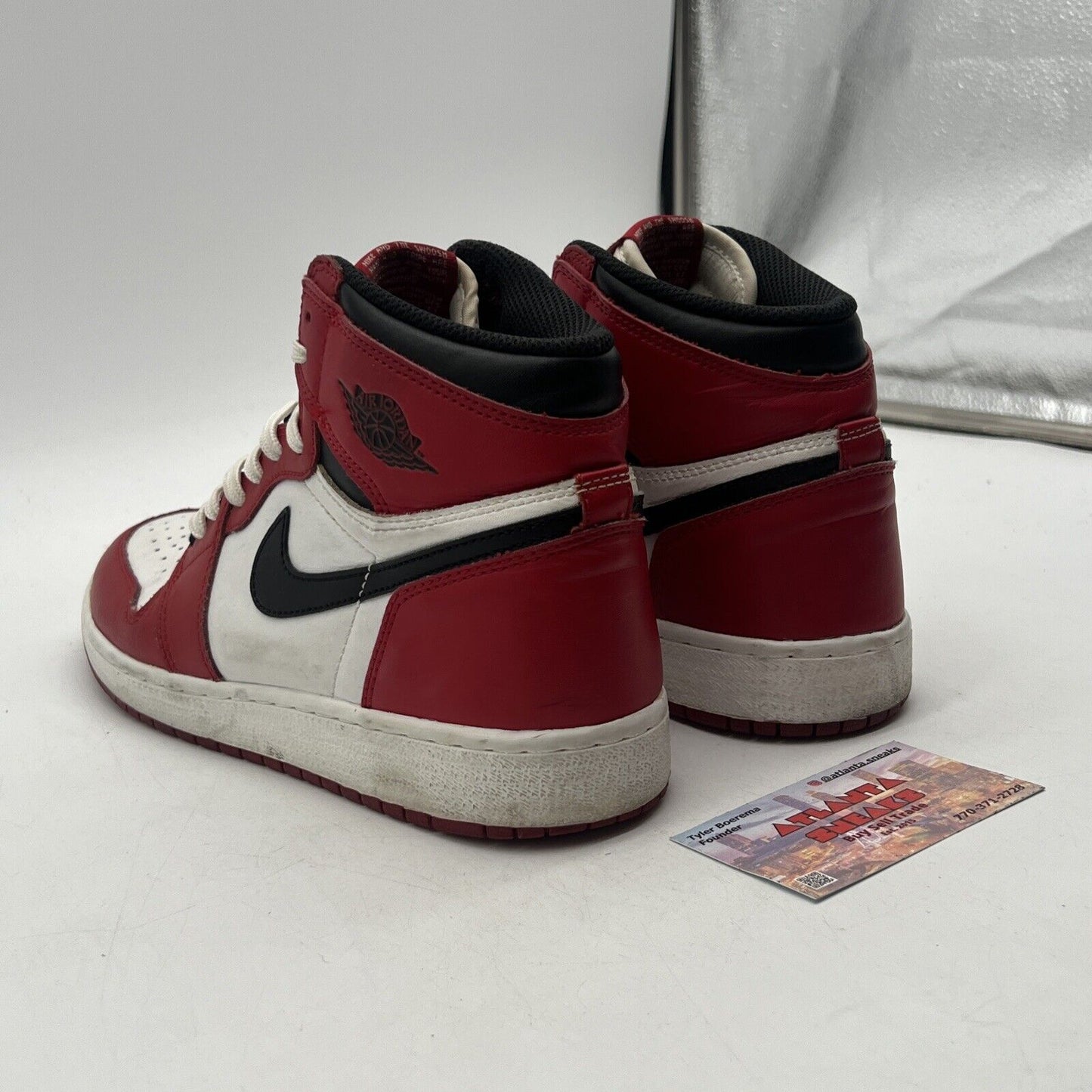 Size 7Y - Jordan 1 Retro OG High Chicago Black White Red Leather (575441-101)