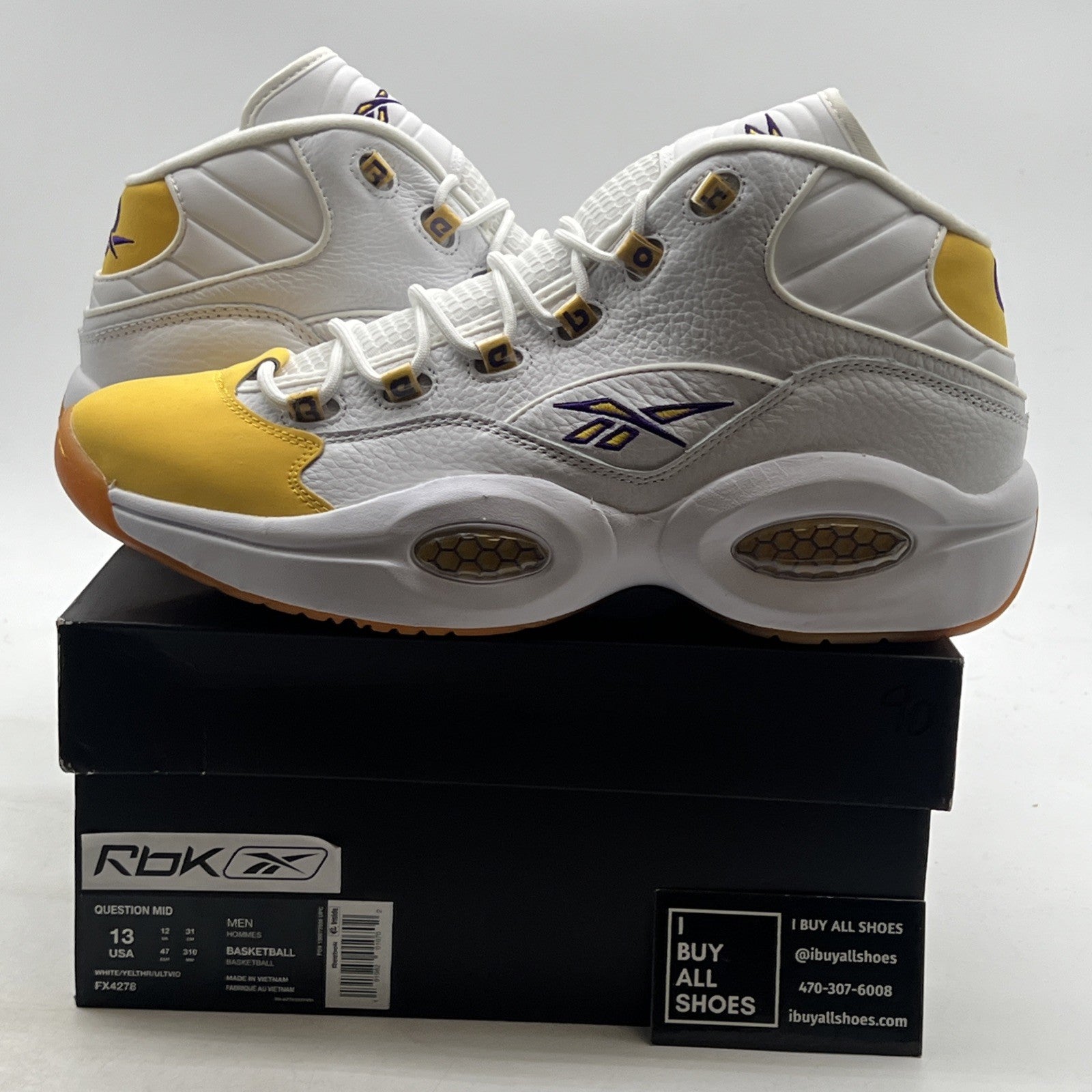 Size 13 - Reebok Question Mid Yellow Toe (FX4278)