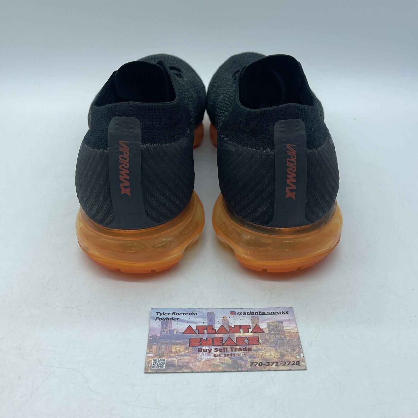 Size 12 - Nike Air VaporMax Black Orange Red Suede Leather (AH8449-001)