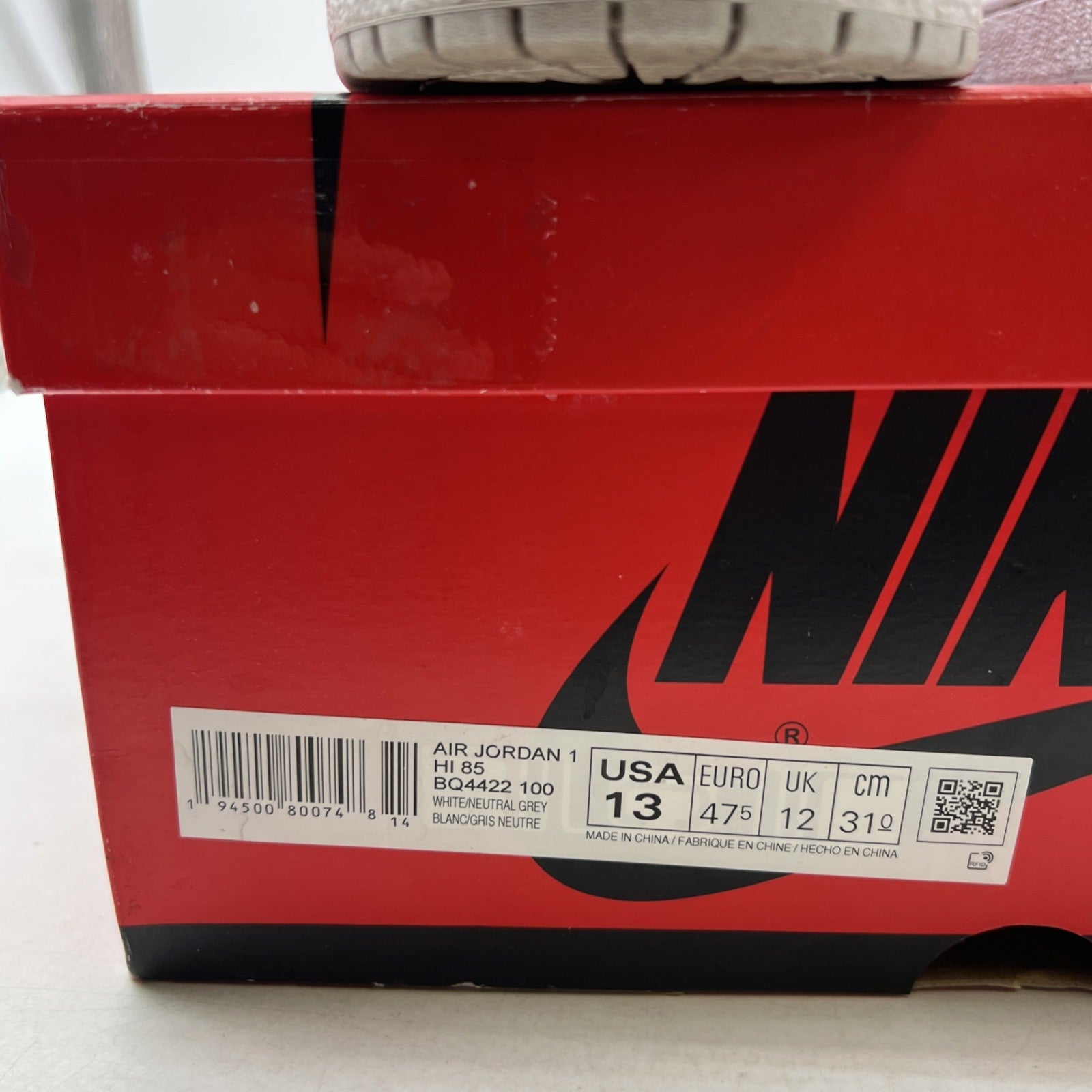 Size 13 - Air Jordan 1 Retro High 85 OG Neutral Gray (BQ4422-100)