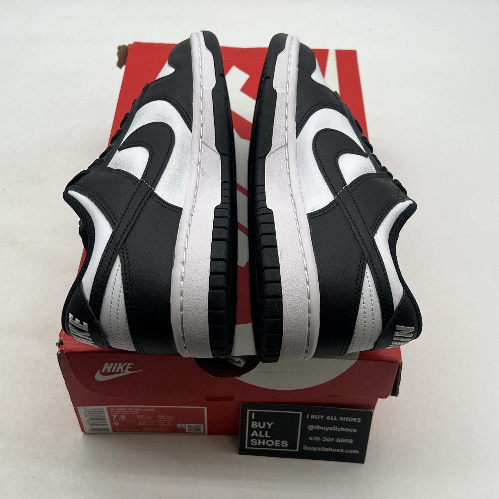 Size 7.5 - Nike Dunk Low Black White W (DD1503-101)