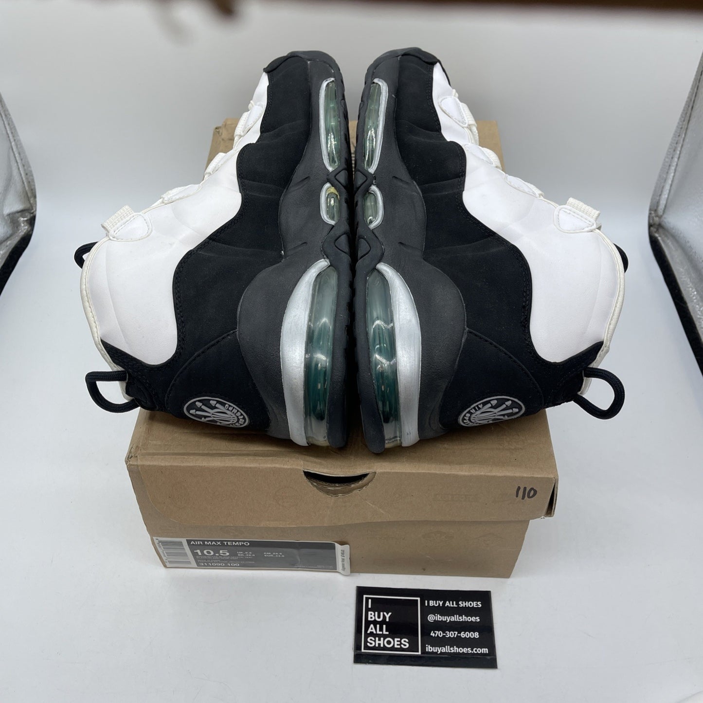 Size 10.5 - Nike Air Max Tempo 2011 White Black Teal Suede Leather (311090-100)