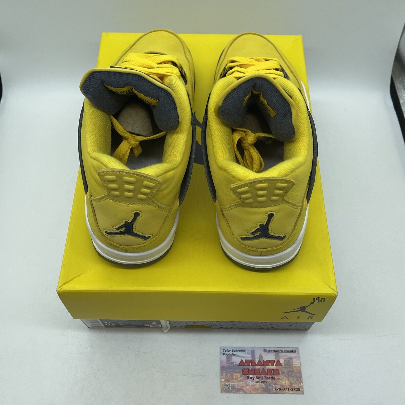 Size 10 - Jordan 4 Retro Mid Lightning Yellow Grey White Suede (CT8527-700)