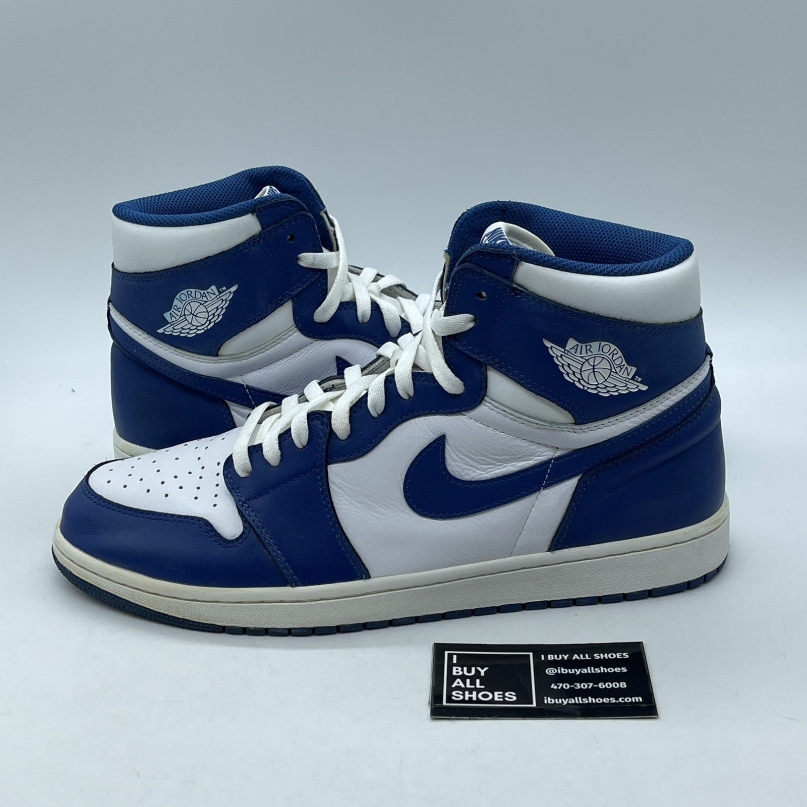 Size 13 - Jordan 1 Retro High OG Storm Blue 2016 White Leather (555088-127)