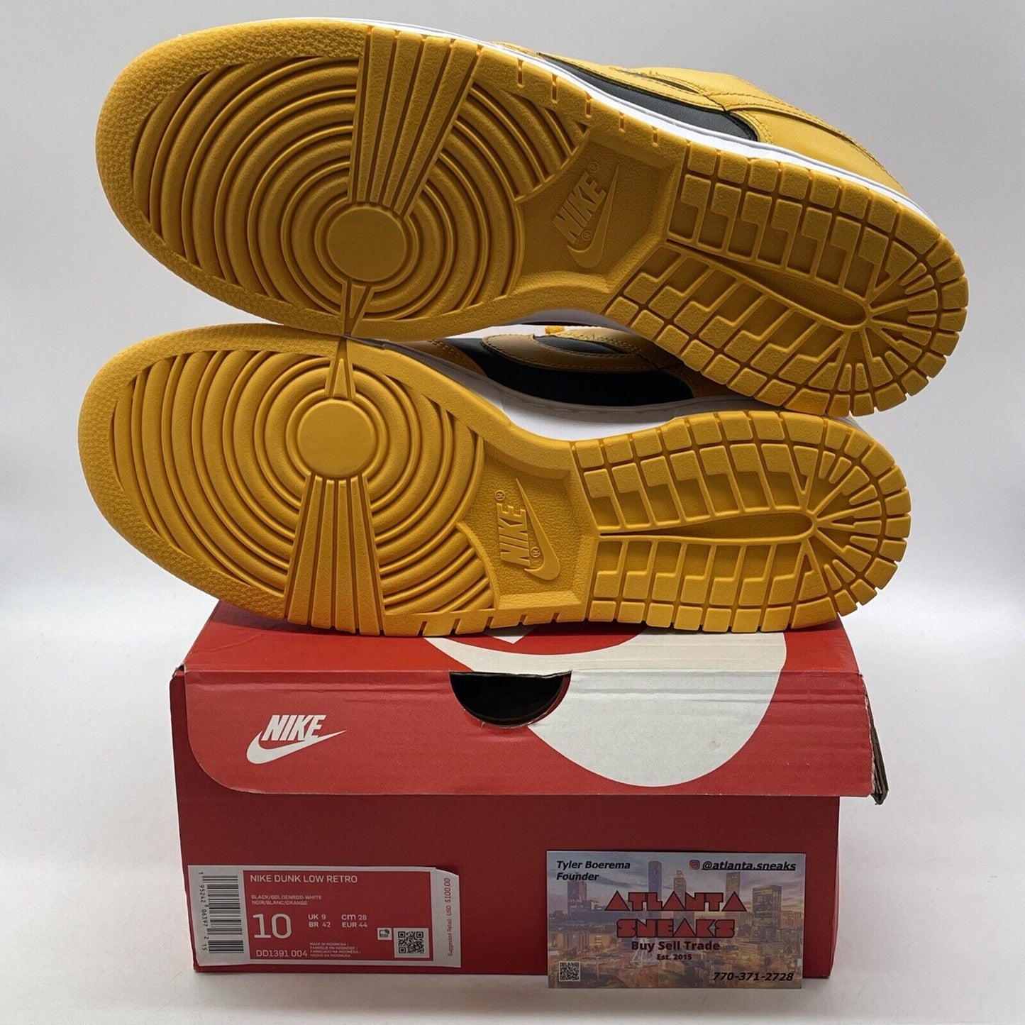 Size 10 - Nike Dunk Low Goldenrod Yellow Black White Leather (DD1391-004)