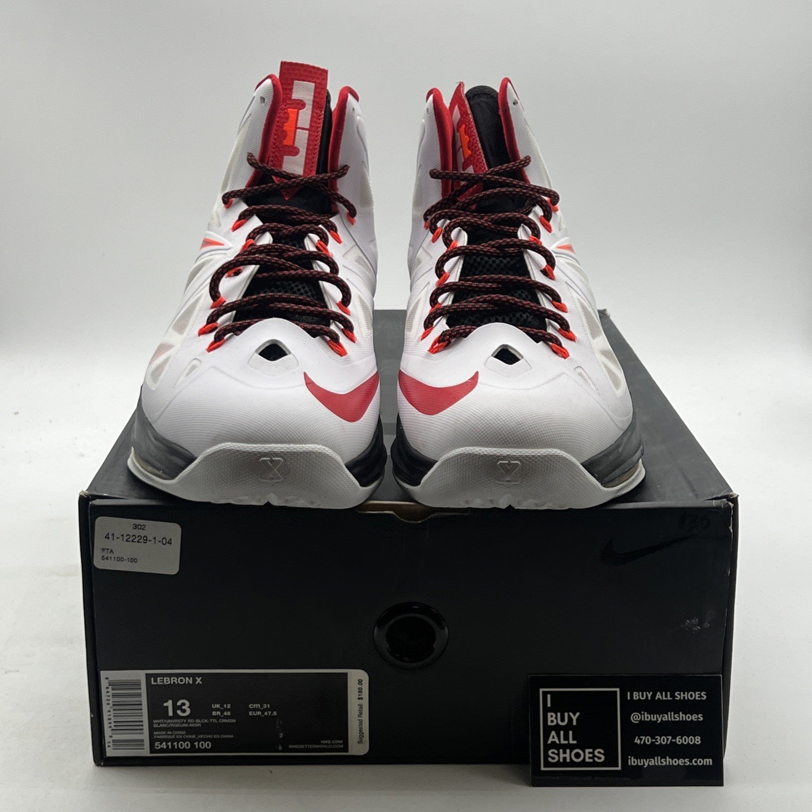 Size 13 - Nike LeBron 10 Heat Home (541100-100)