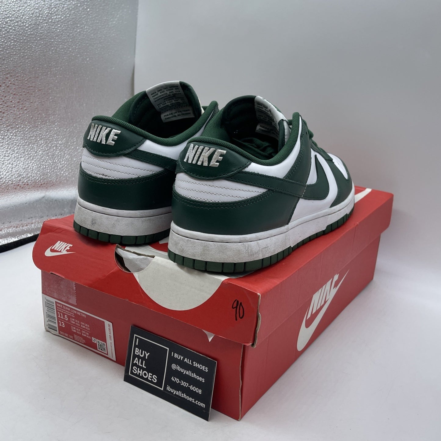 Size 11.5 - Nike Dunk Low Michigan State (DD1391-101)